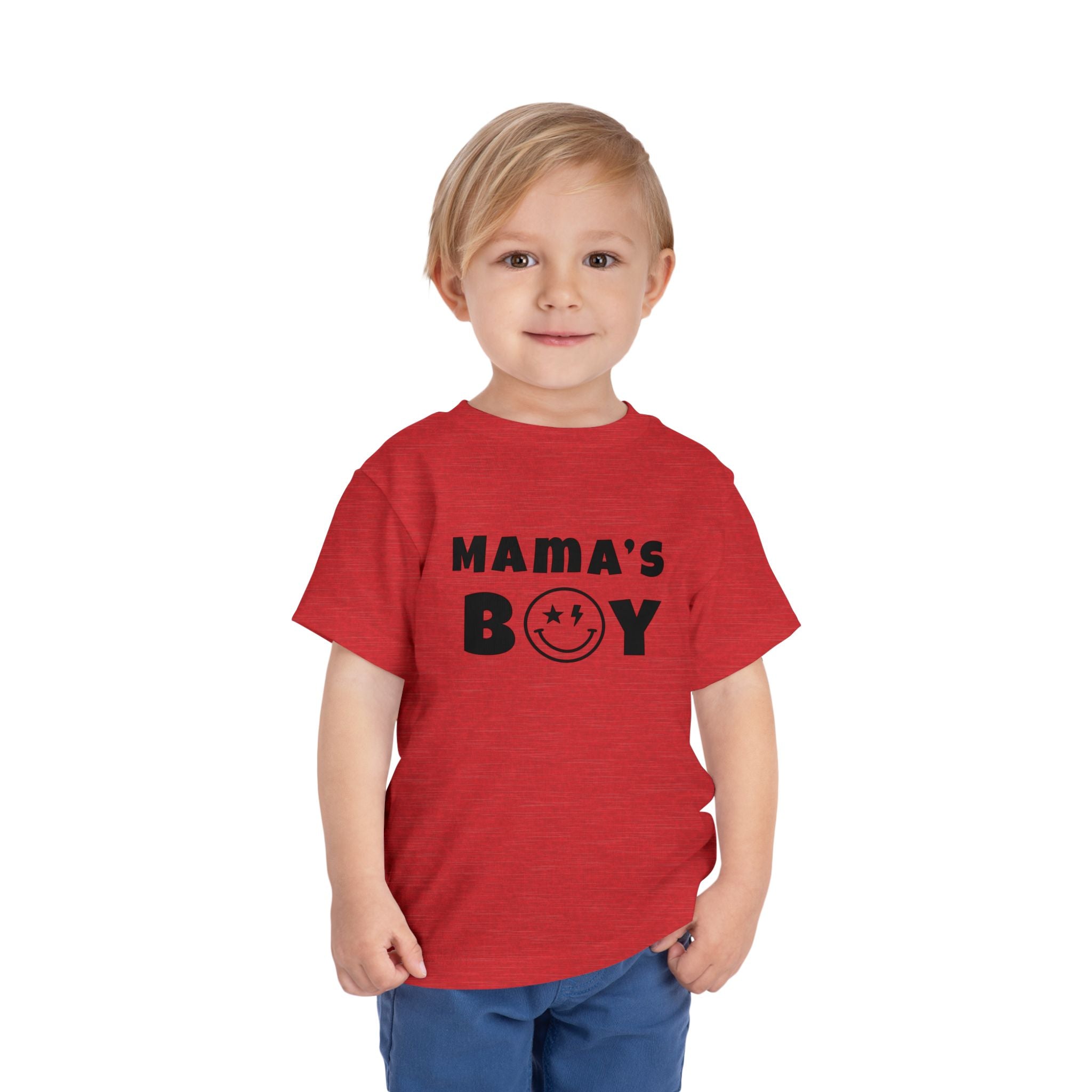 Mama's Boy Toddler Tee — Punk Smiley Graphic