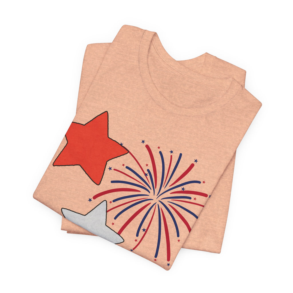 Stars & Fireworks T-Shirt — Patriotic Celebration Tee
