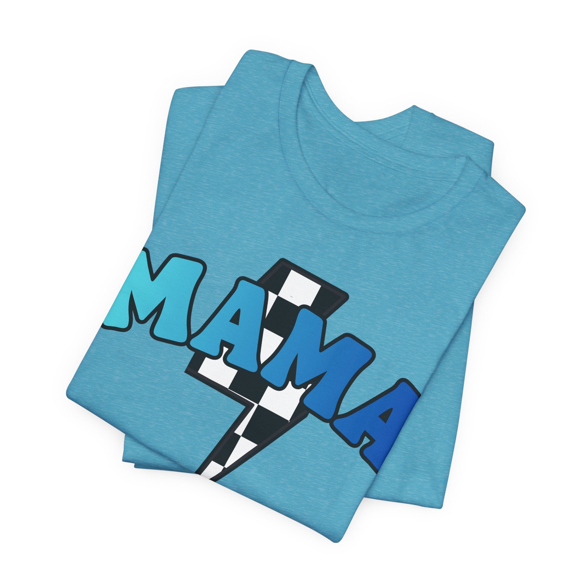 Mama checkered lightning bolt tee