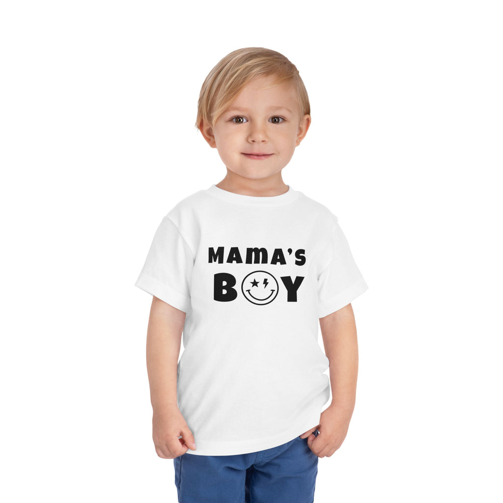 Mama's Boy Toddler Tee — Punk Smiley Graphic
