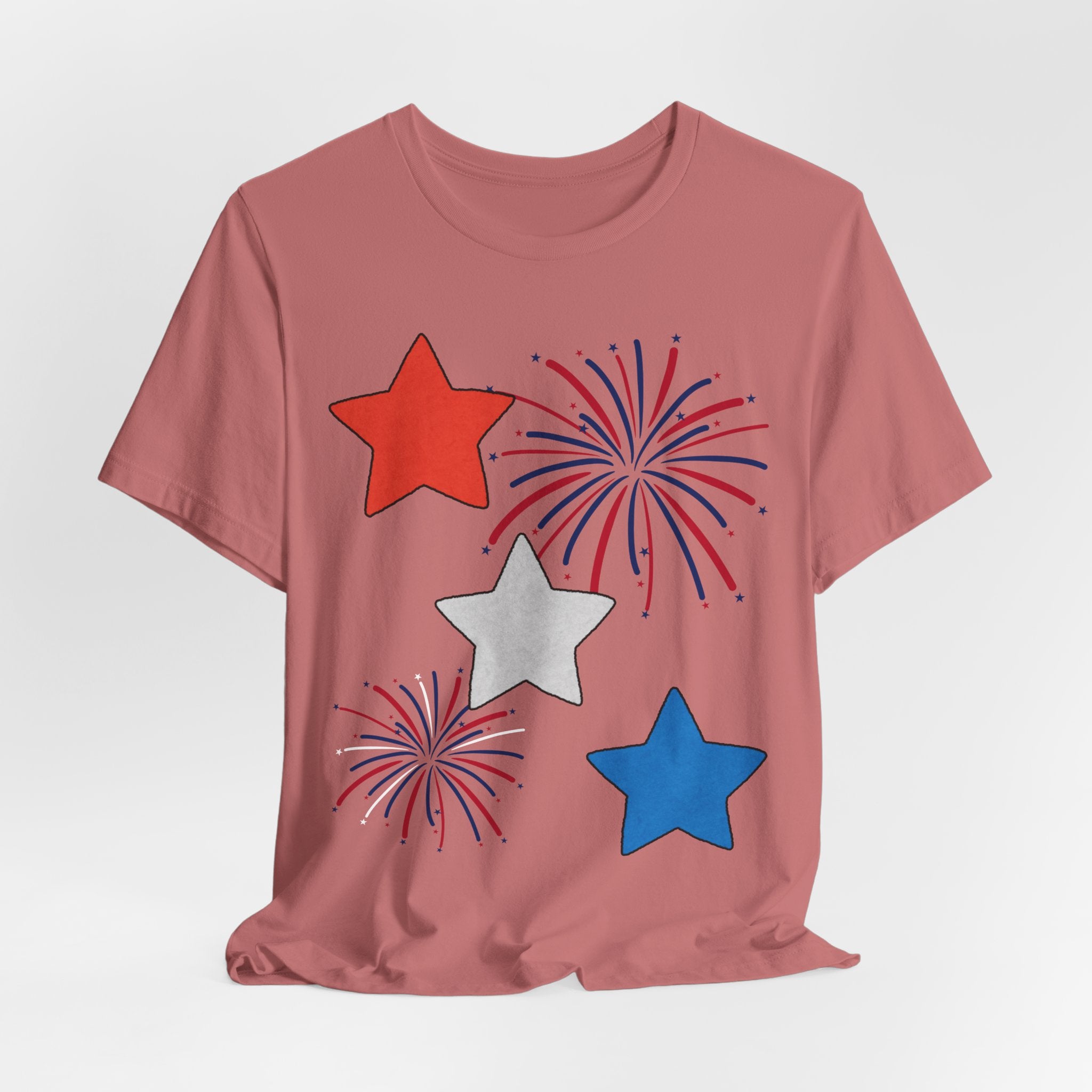 Stars & Fireworks T-Shirt — Patriotic Celebration Tee