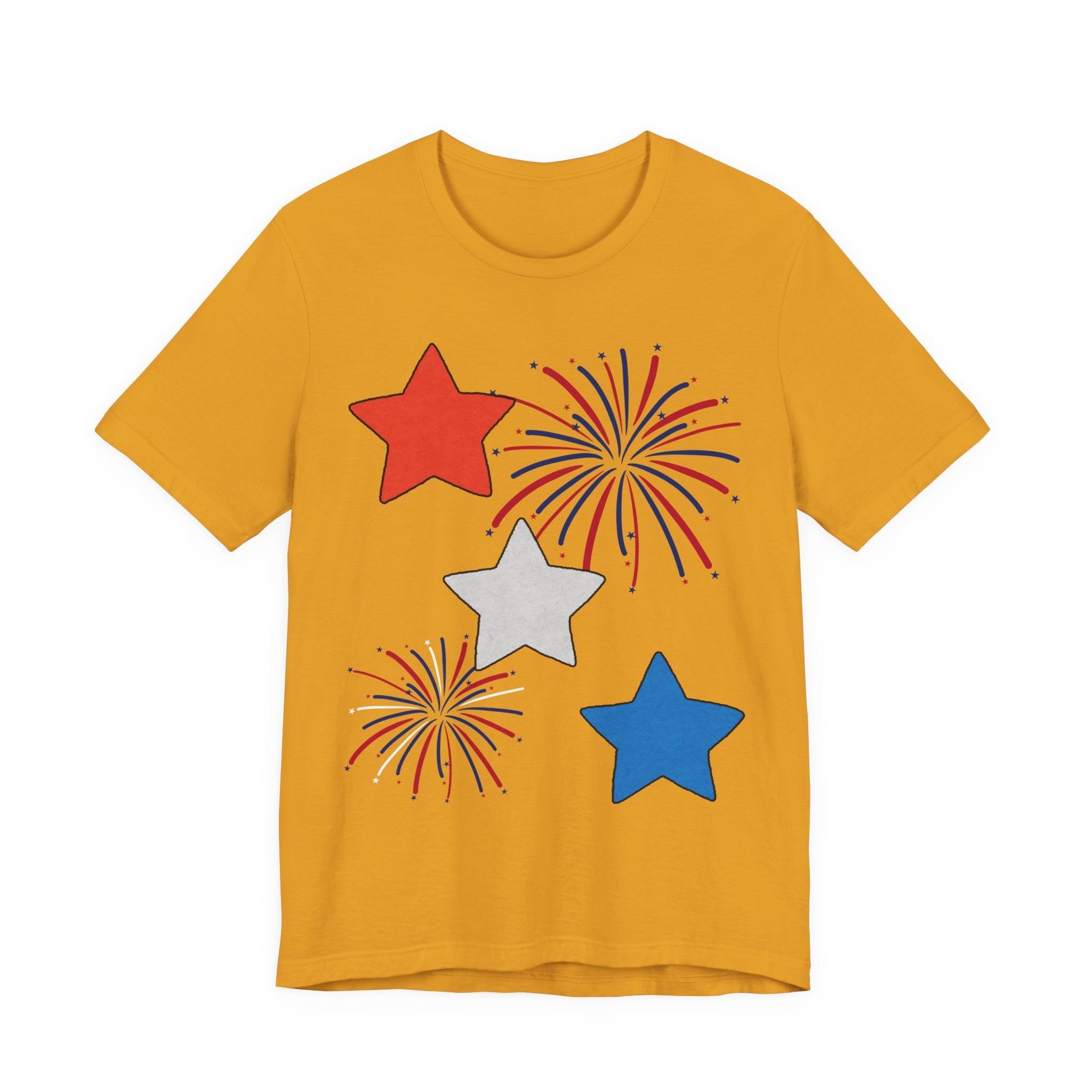 Stars & Fireworks T-Shirt — Patriotic Celebration Tee