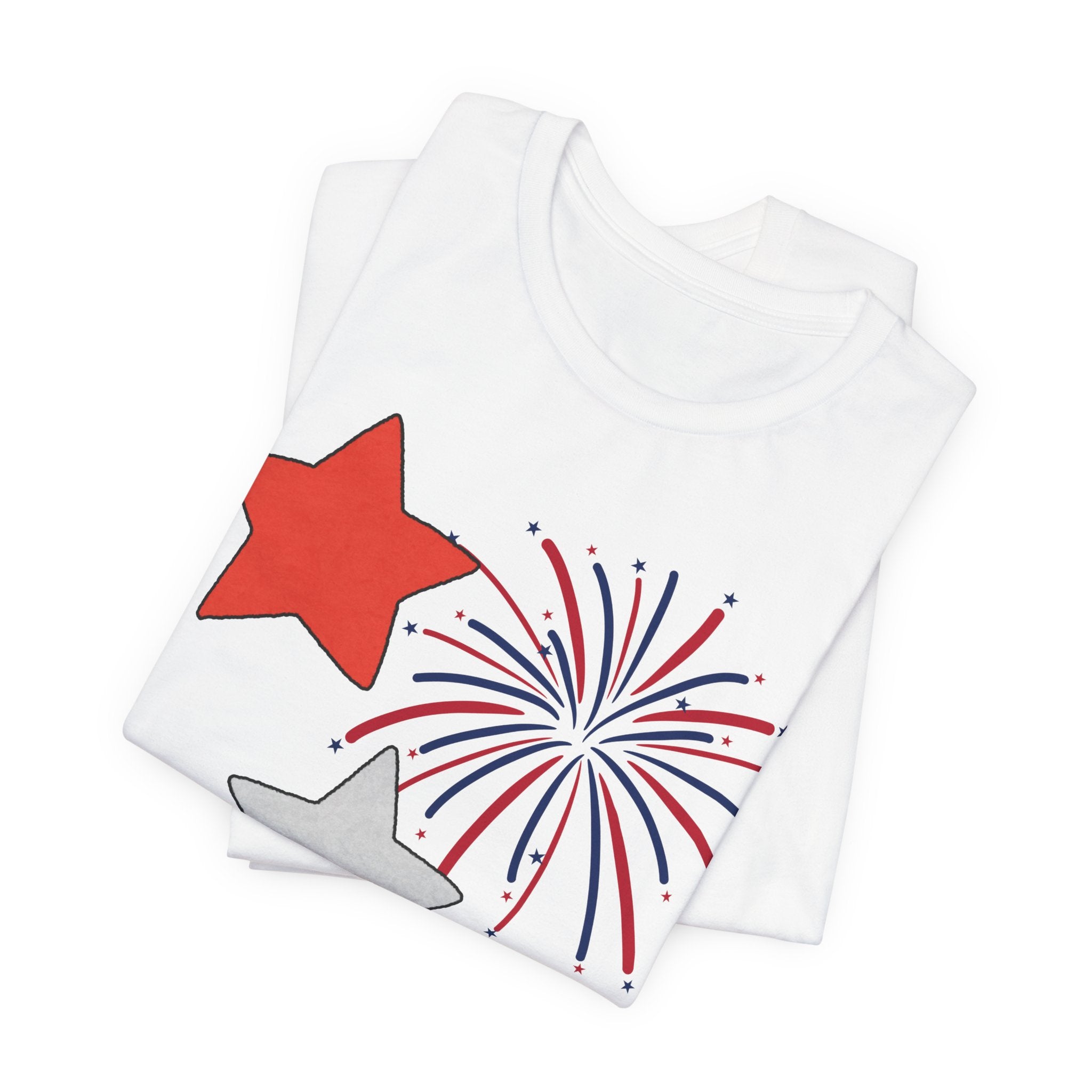 Stars & Fireworks T-Shirt — Patriotic Celebration Tee
