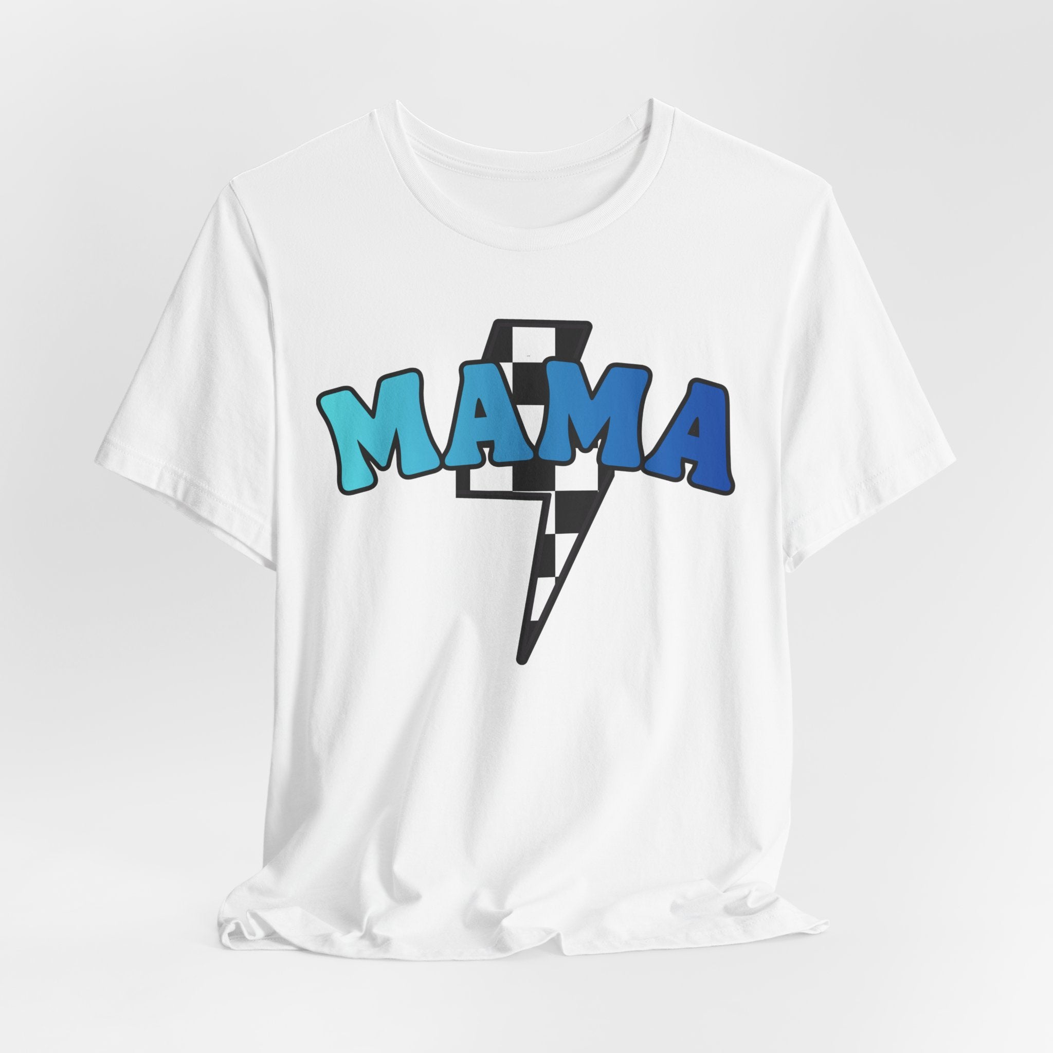 Mama checkered lightning bolt tee