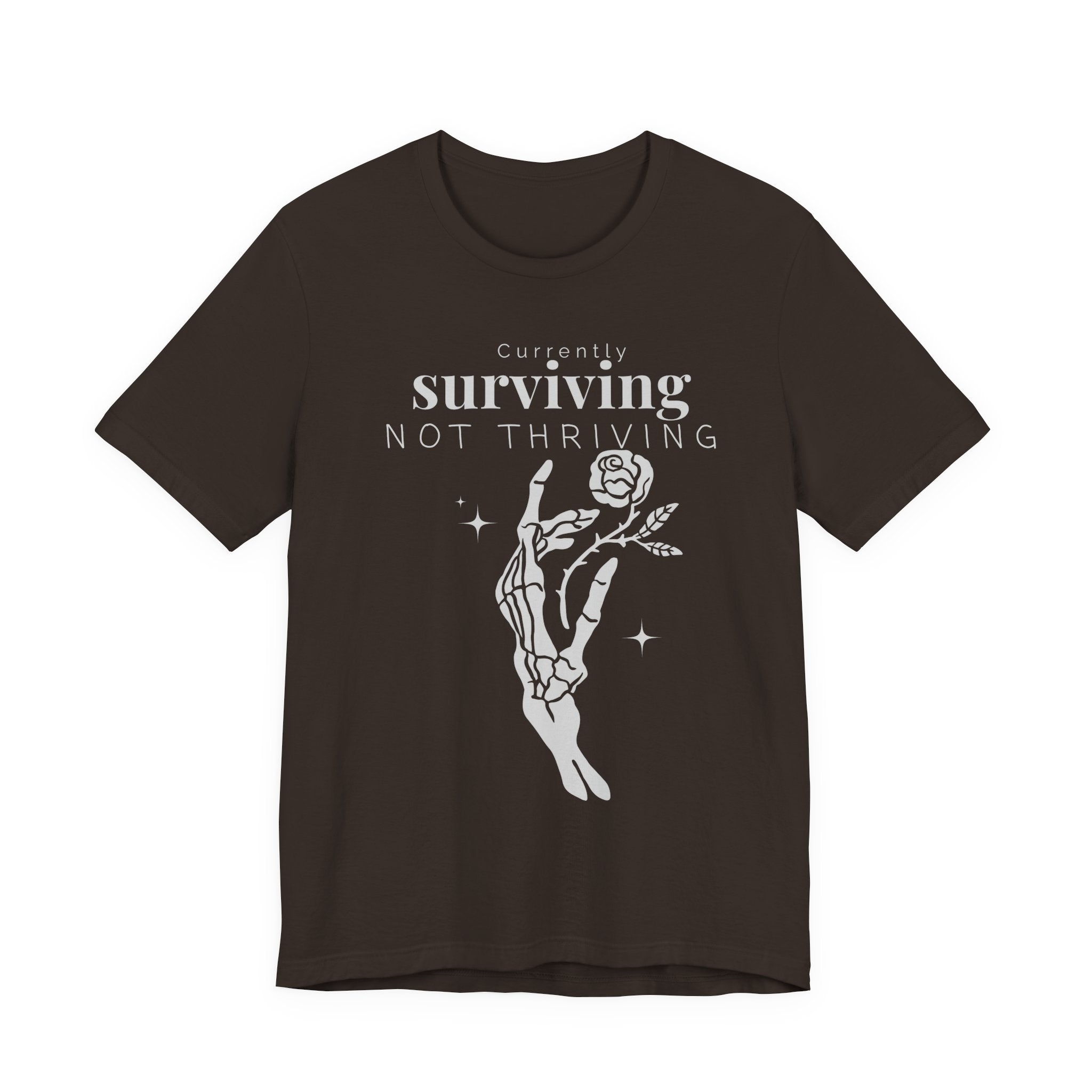Currently surviving not thriving- minimal skeleton shirt