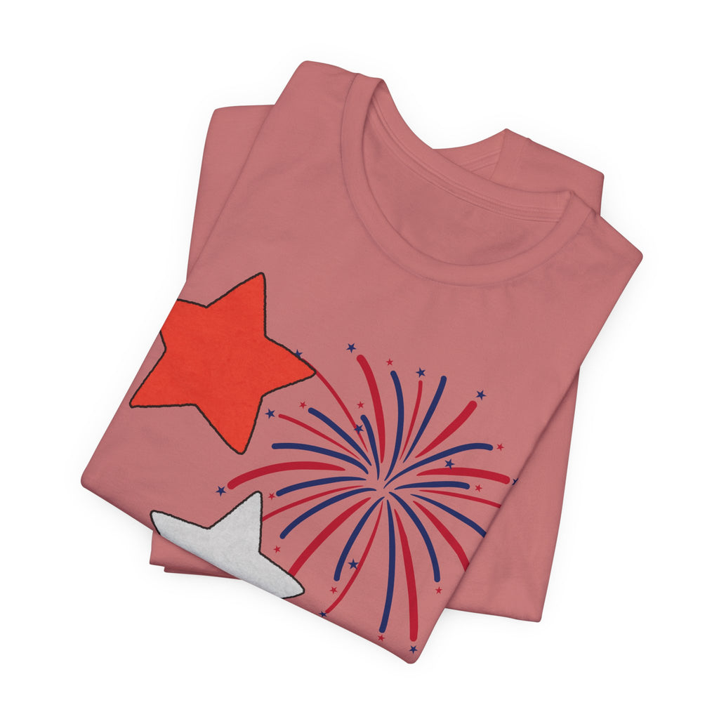 Stars & Fireworks T-Shirt — Patriotic Celebration Tee