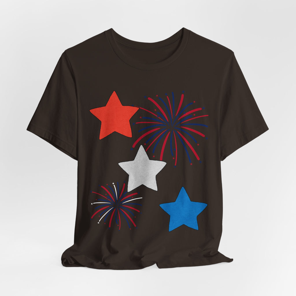 Stars & Fireworks T-Shirt — Patriotic Celebration Tee