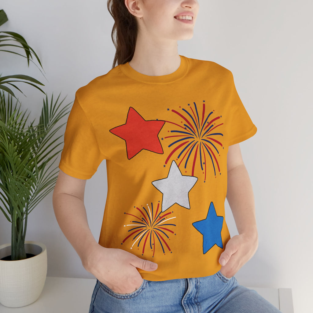 Stars & Fireworks T-Shirt — Patriotic Celebration Tee