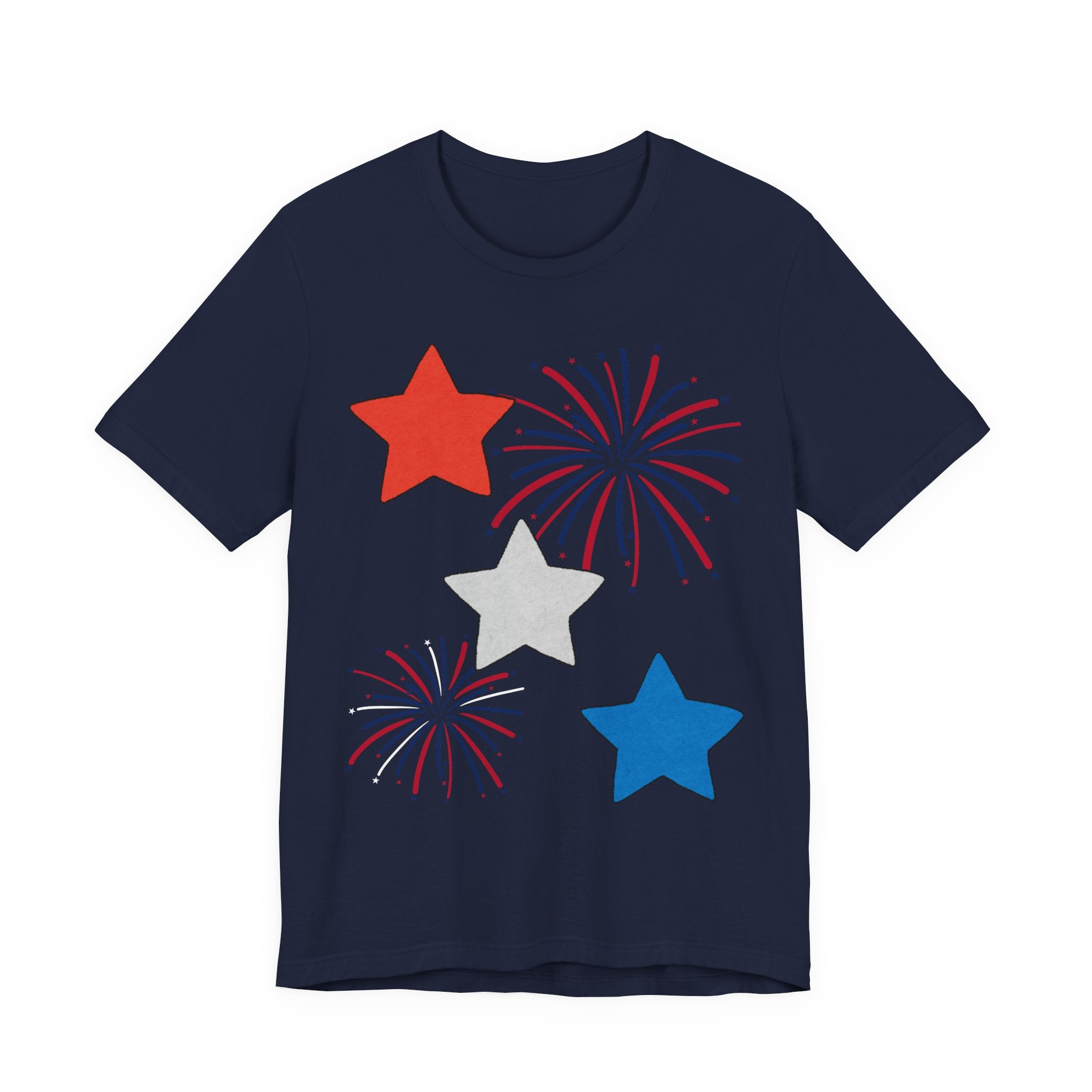 Stars & Fireworks T-Shirt — Patriotic Celebration Tee