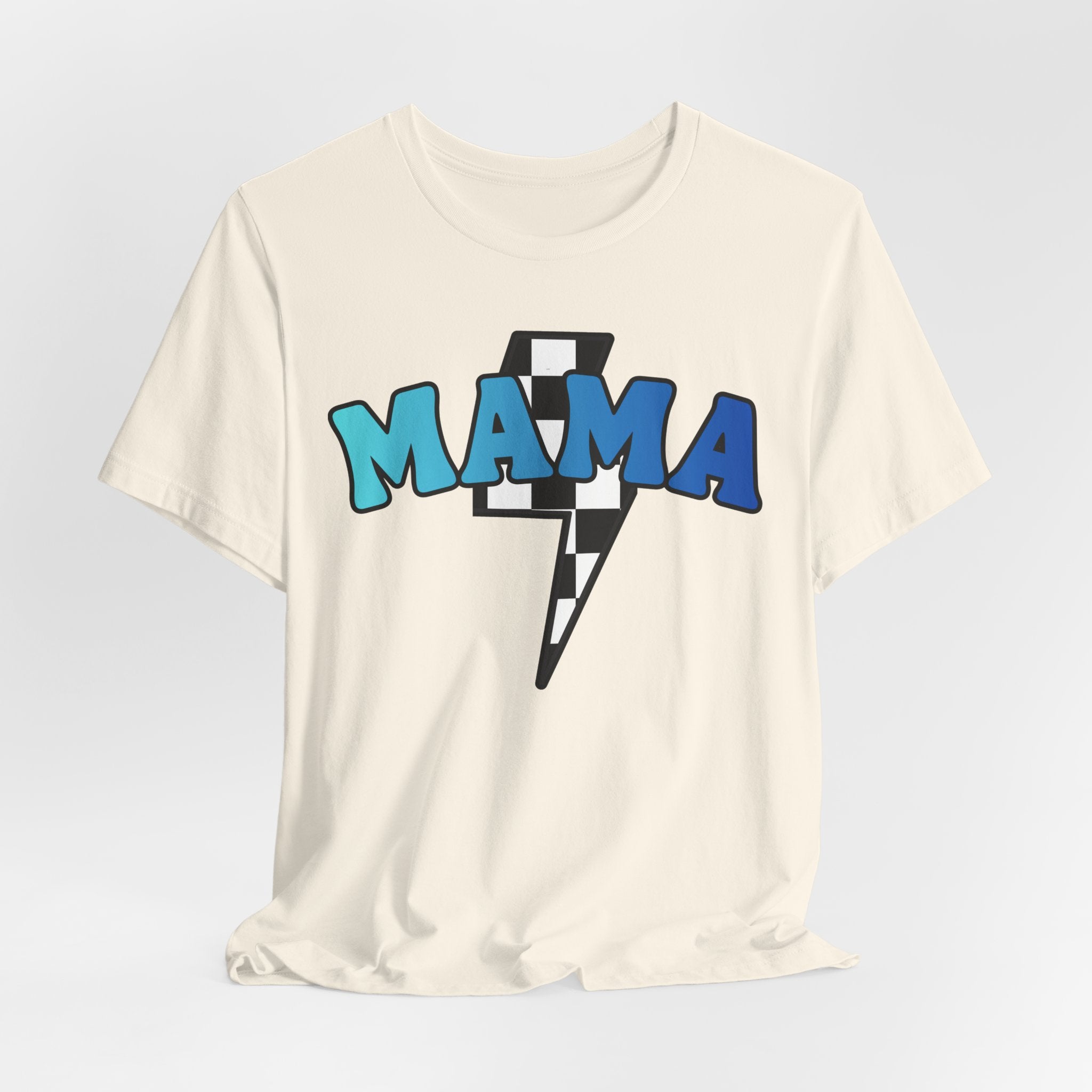Mama checkered lightning bolt tee