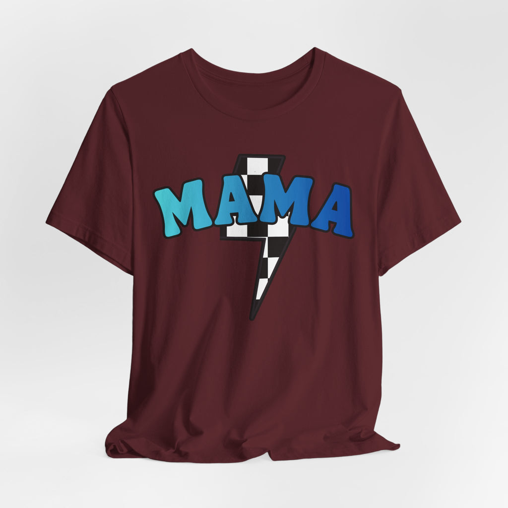 Mama checkered lightning bolt tee