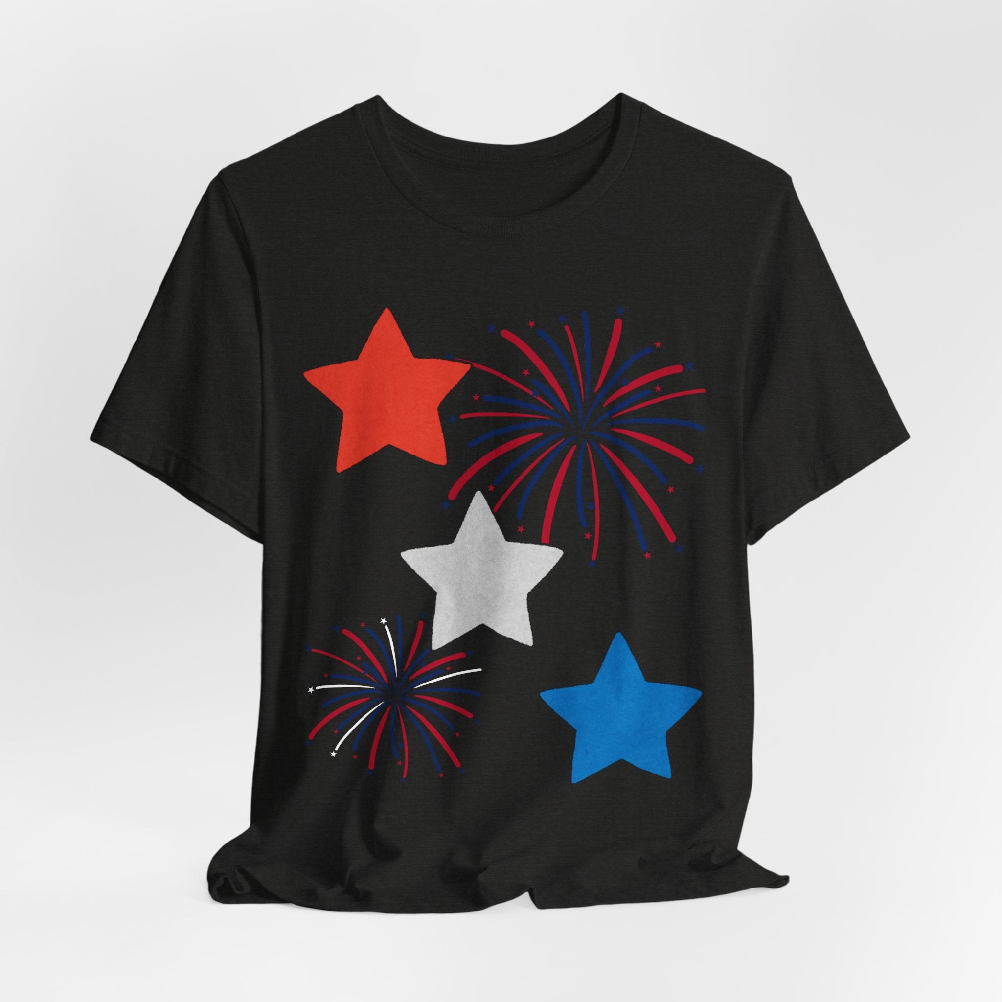 Stars & Fireworks T-Shirt — Patriotic Celebration Tee