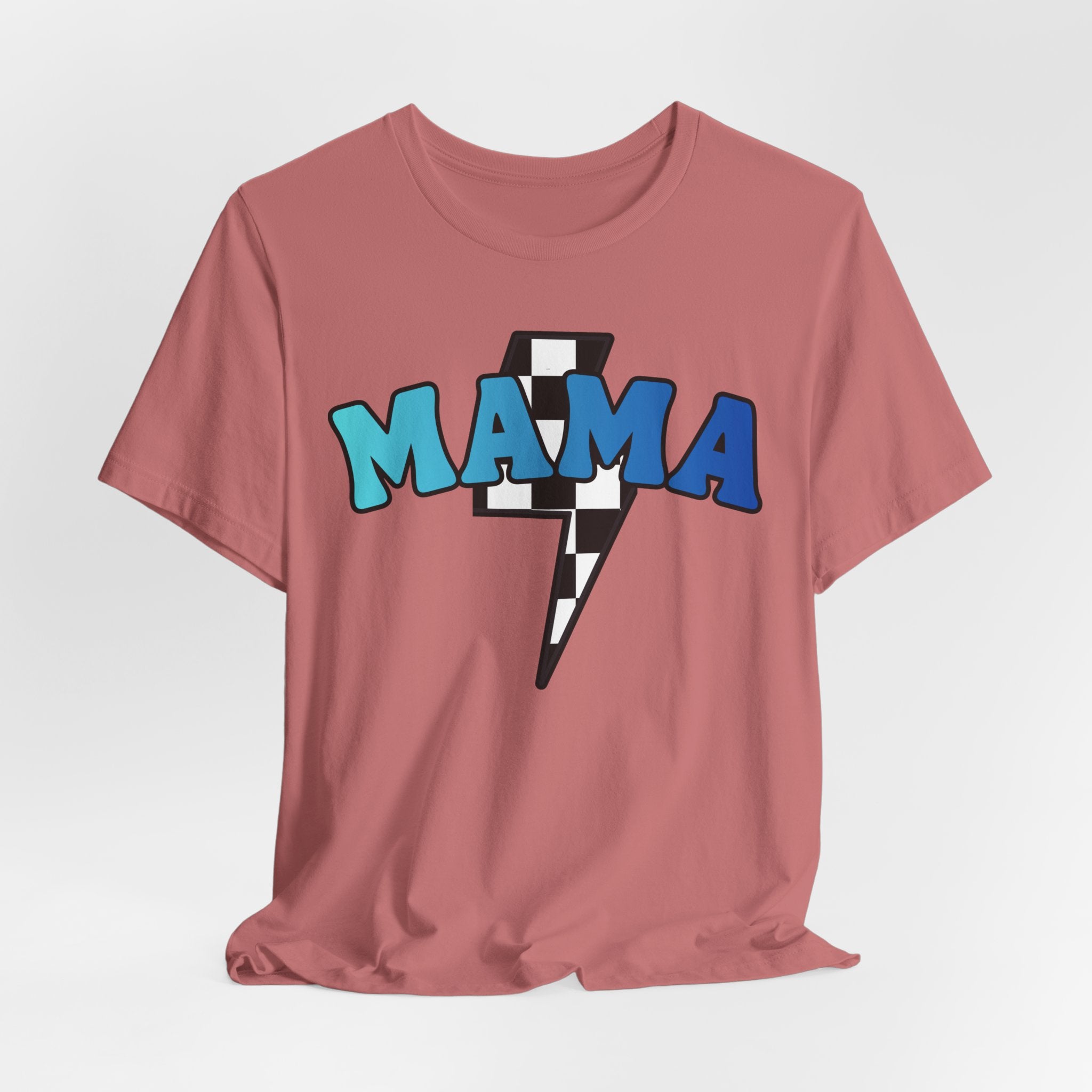 Mama checkered lightning bolt tee