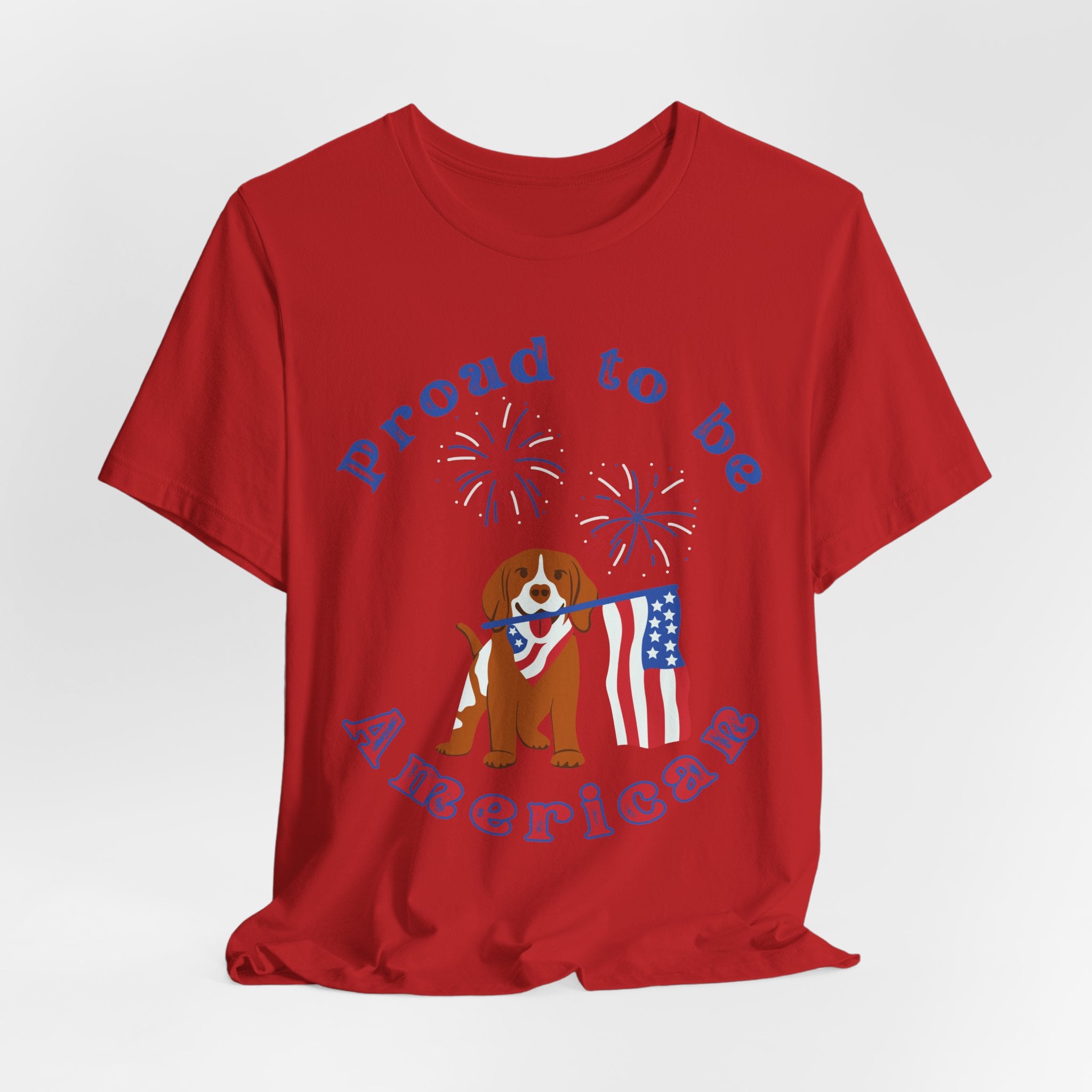 American Flag Dog T-Shirt — Proud to Be American Pet Lover Tee