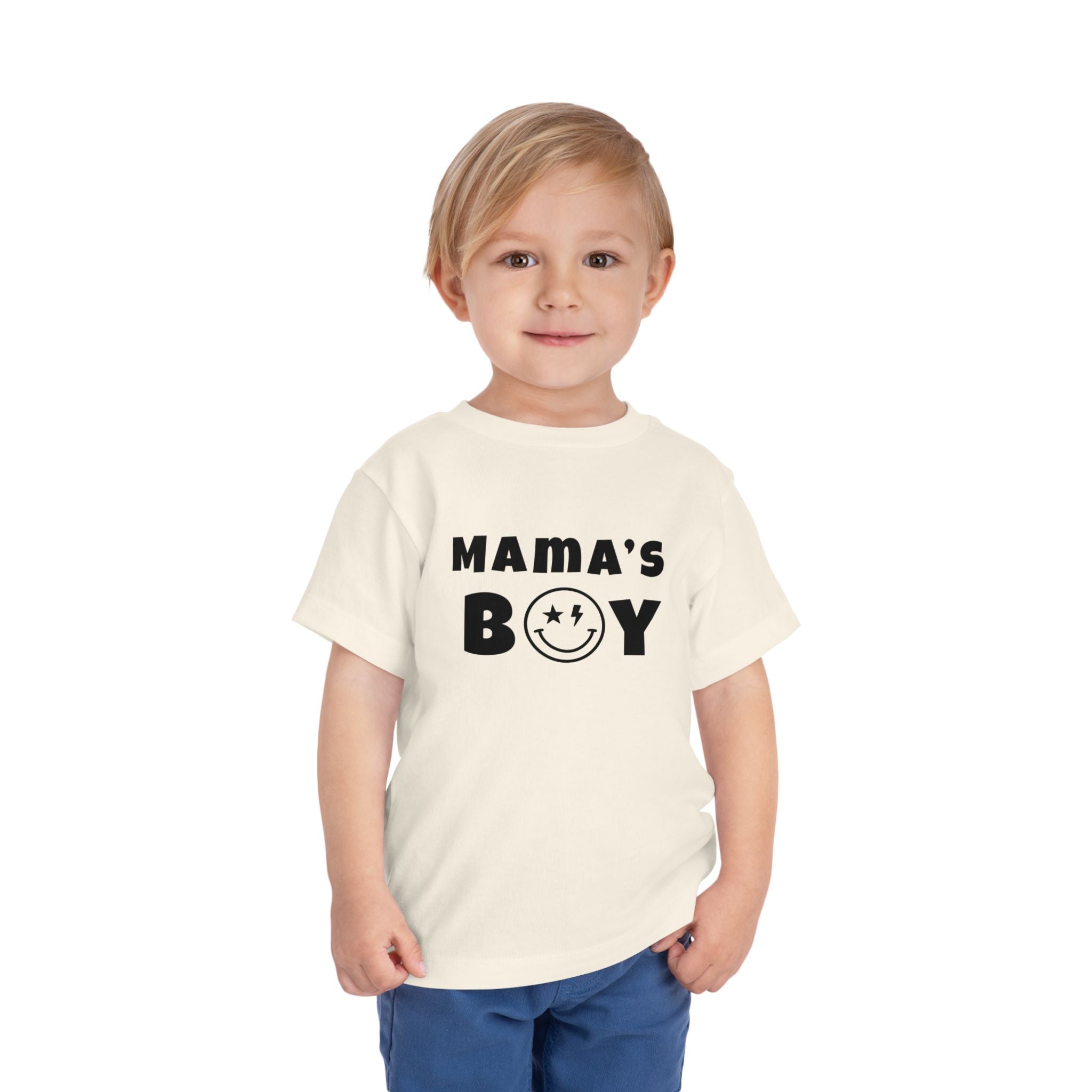 Mama's Boy Toddler Tee — Punk Smiley Graphic