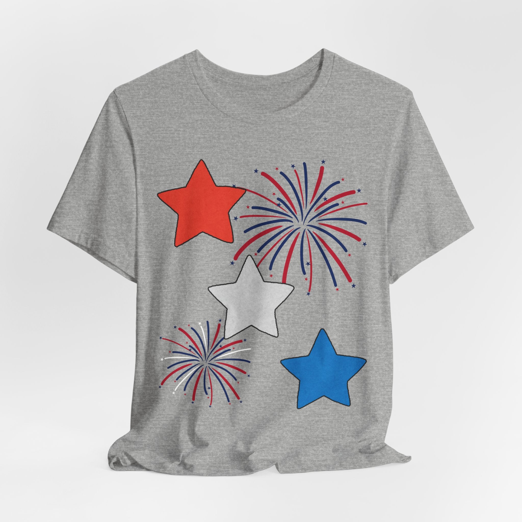 Stars & Fireworks T-Shirt — Patriotic Celebration Tee