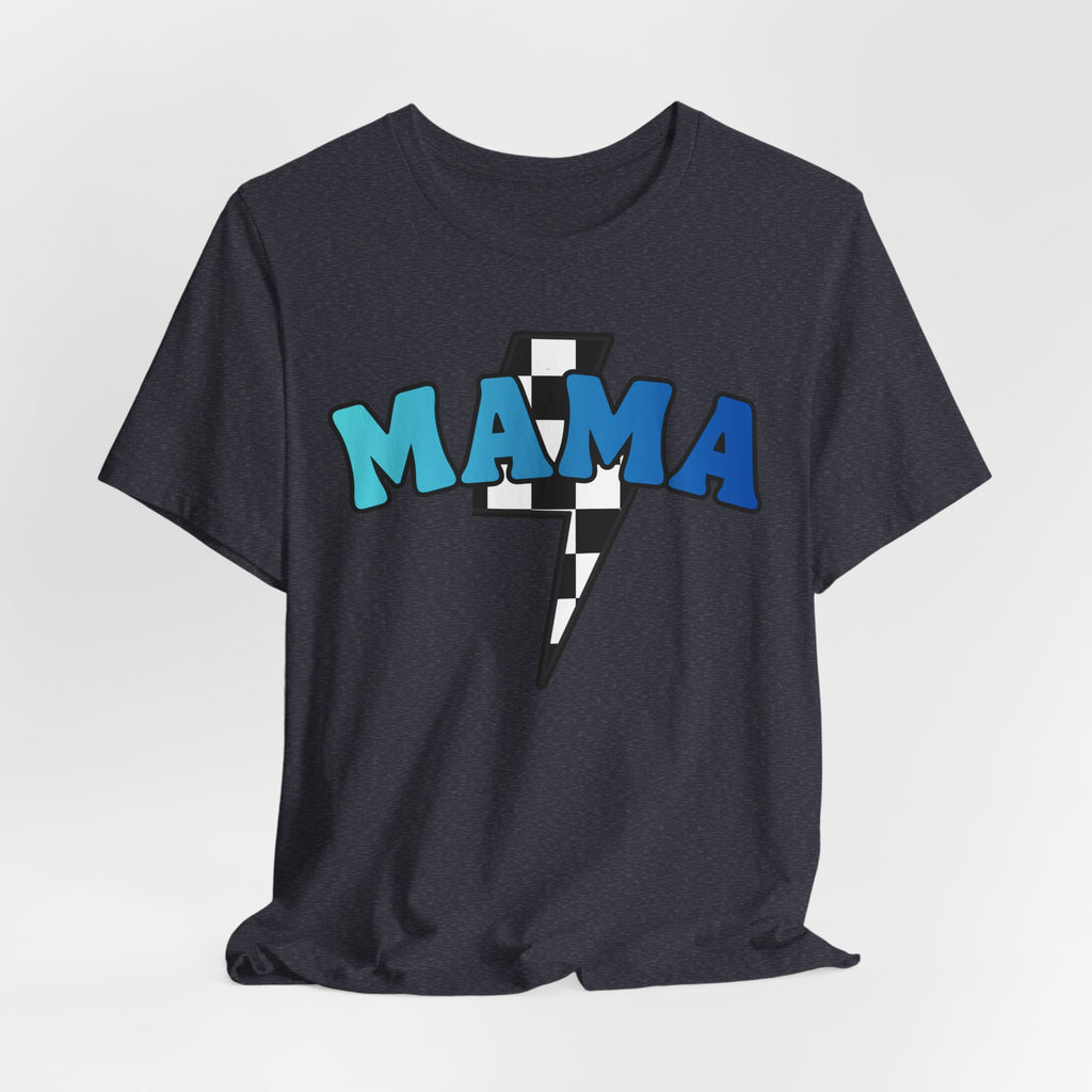 Mama checkered lightning bolt tee