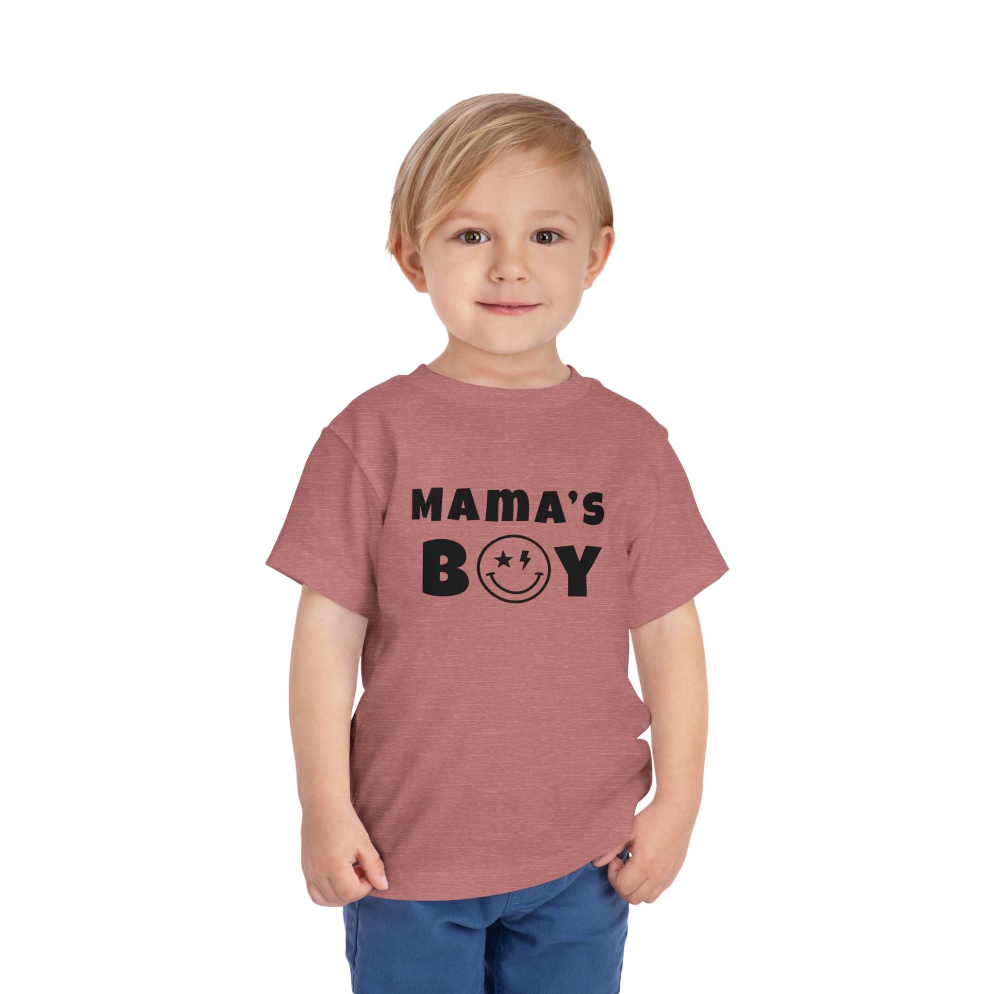 Mama's Boy Toddler Tee — Punk Smiley Graphic
