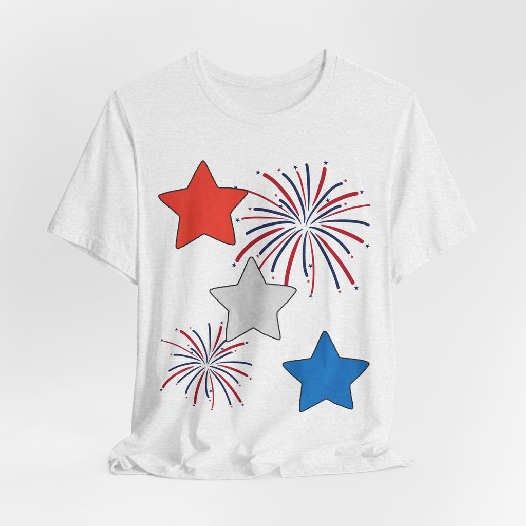 Stars & Fireworks T-Shirt — Patriotic Celebration Tee