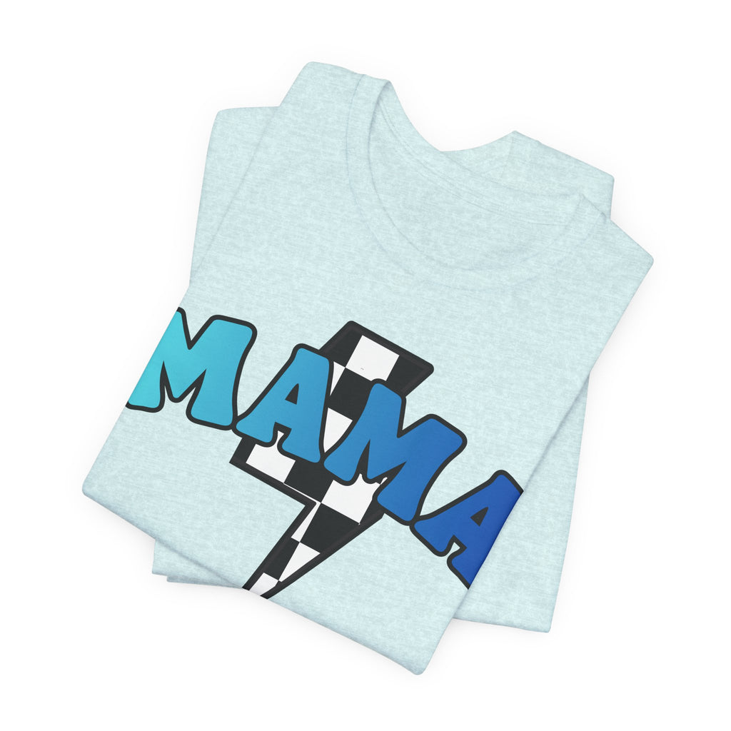 Mama checkered lightning bolt tee