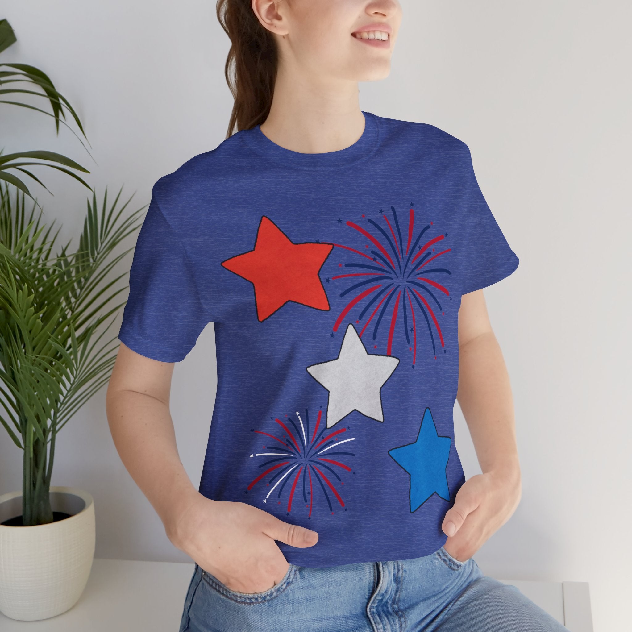 Stars & Fireworks T-Shirt — Patriotic Celebration Tee
