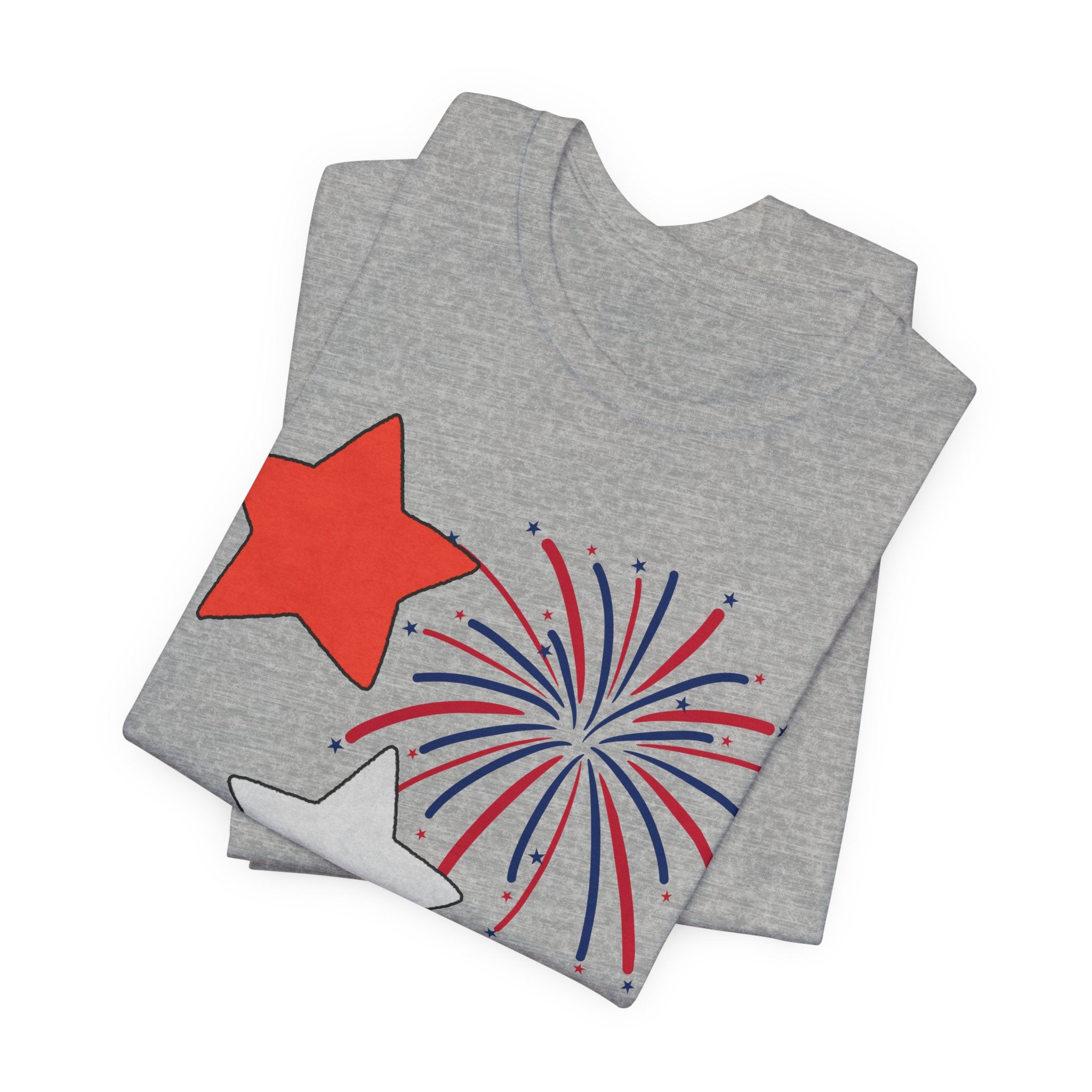 Stars & Fireworks T-Shirt — Patriotic Celebration Tee