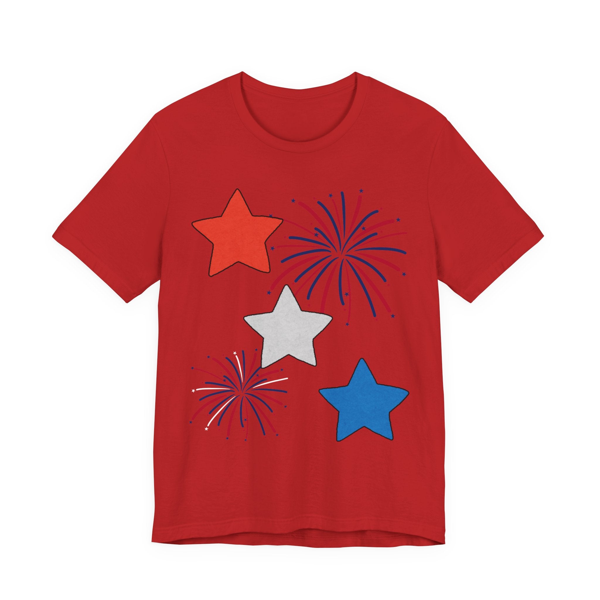 Stars & Fireworks T-Shirt — Patriotic Celebration Tee