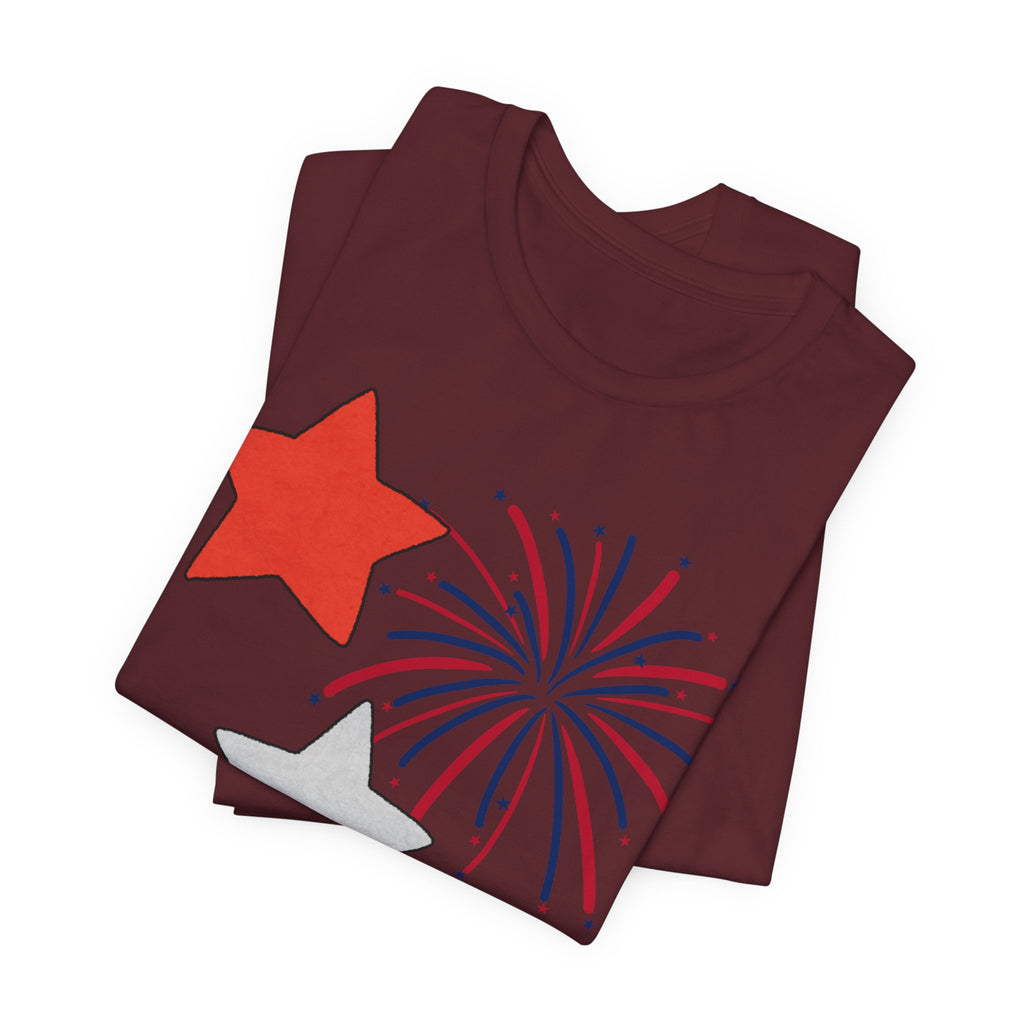 Stars & Fireworks T-Shirt — Patriotic Celebration Tee