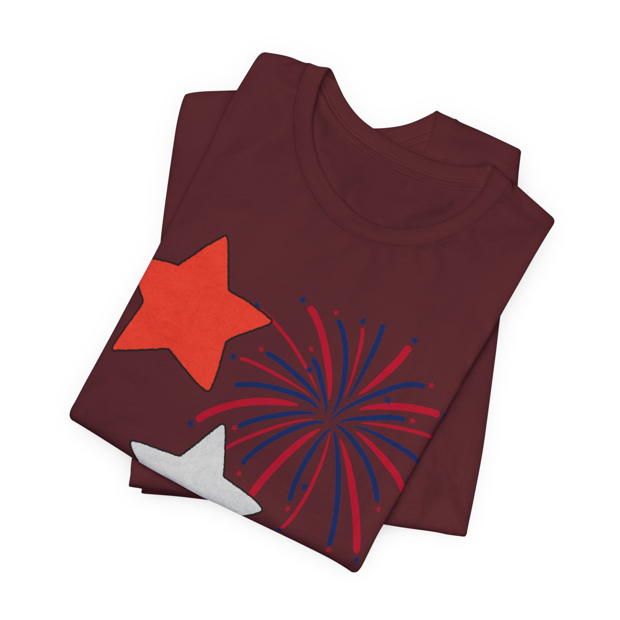 Stars & Fireworks T-Shirt — Patriotic Celebration Tee