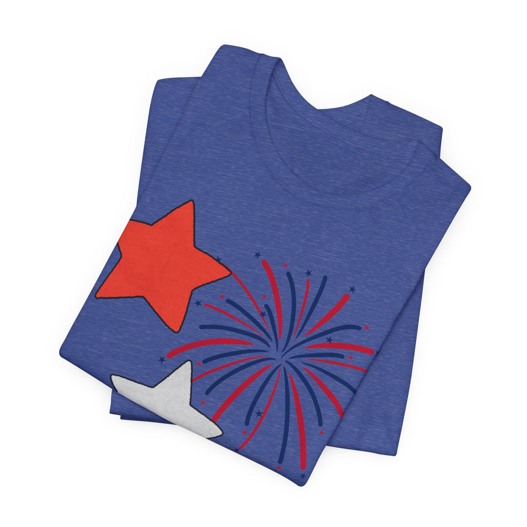 Stars & Fireworks T-Shirt — Patriotic Celebration Tee
