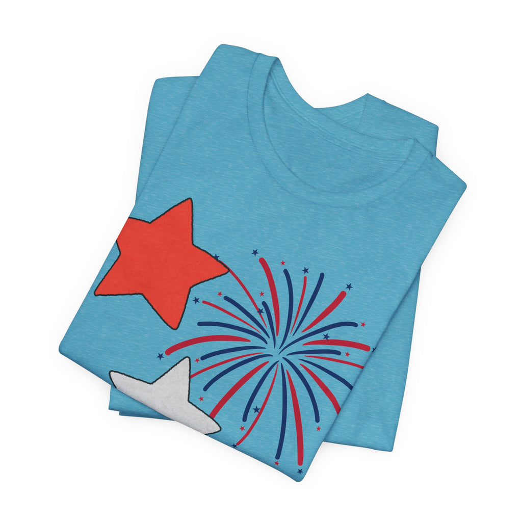 Stars & Fireworks T-Shirt — Patriotic Celebration Tee