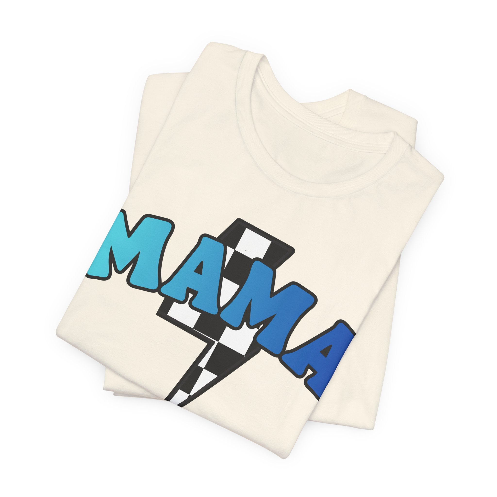Mama checkered lightning bolt tee
