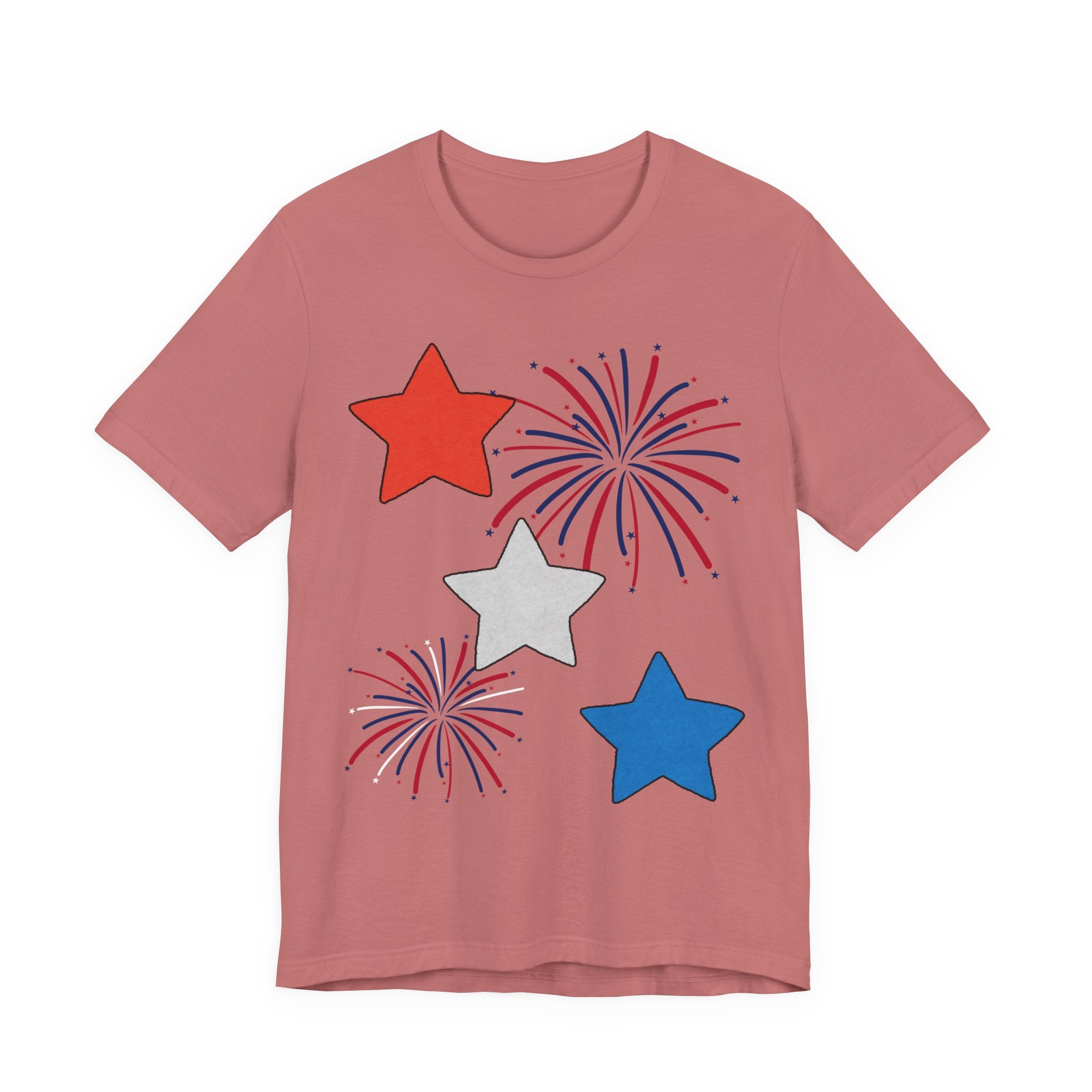 Stars & Fireworks T-Shirt — Patriotic Celebration Tee