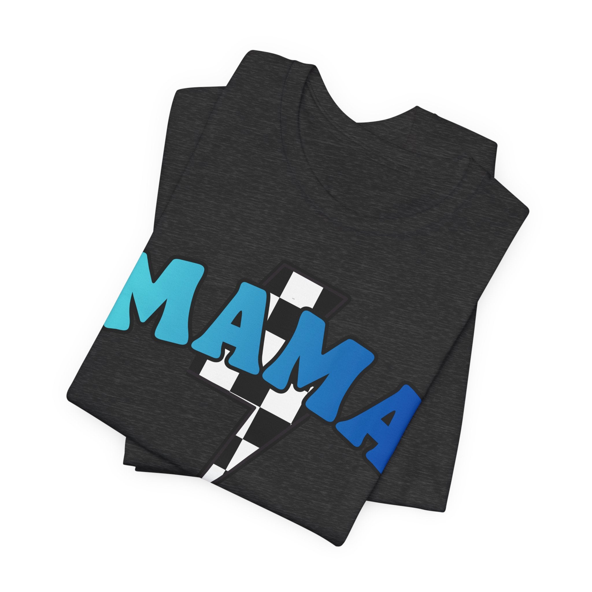 Mama checkered lightning bolt tee