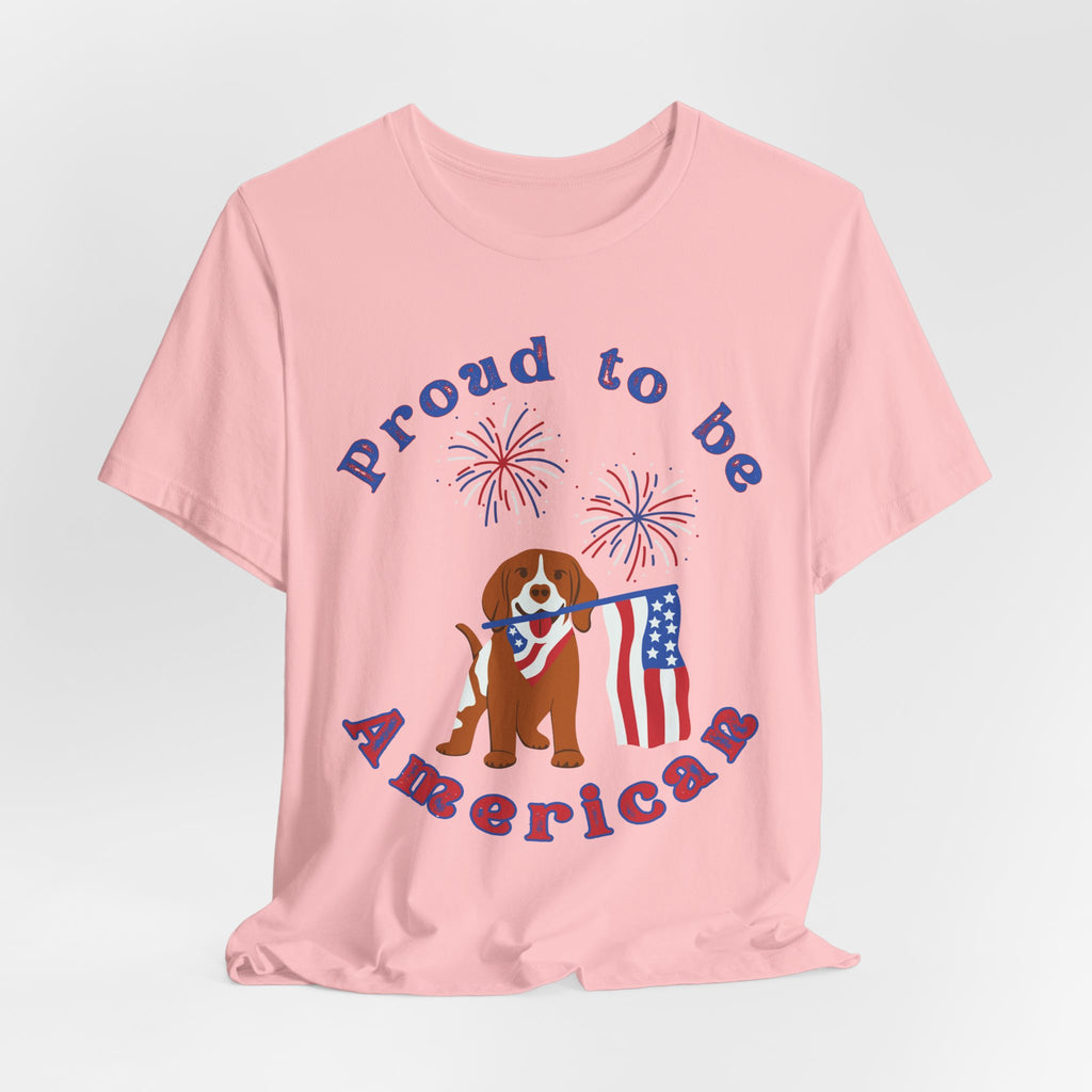 American Flag Dog T-Shirt — Proud to Be American Pet Lover Tee