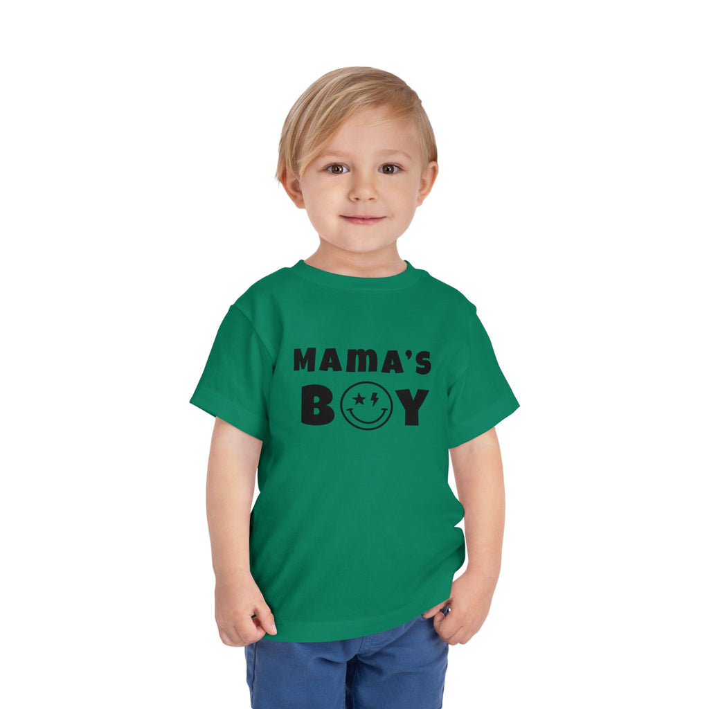 Mama's Boy Toddler Tee — Punk Smiley Graphic