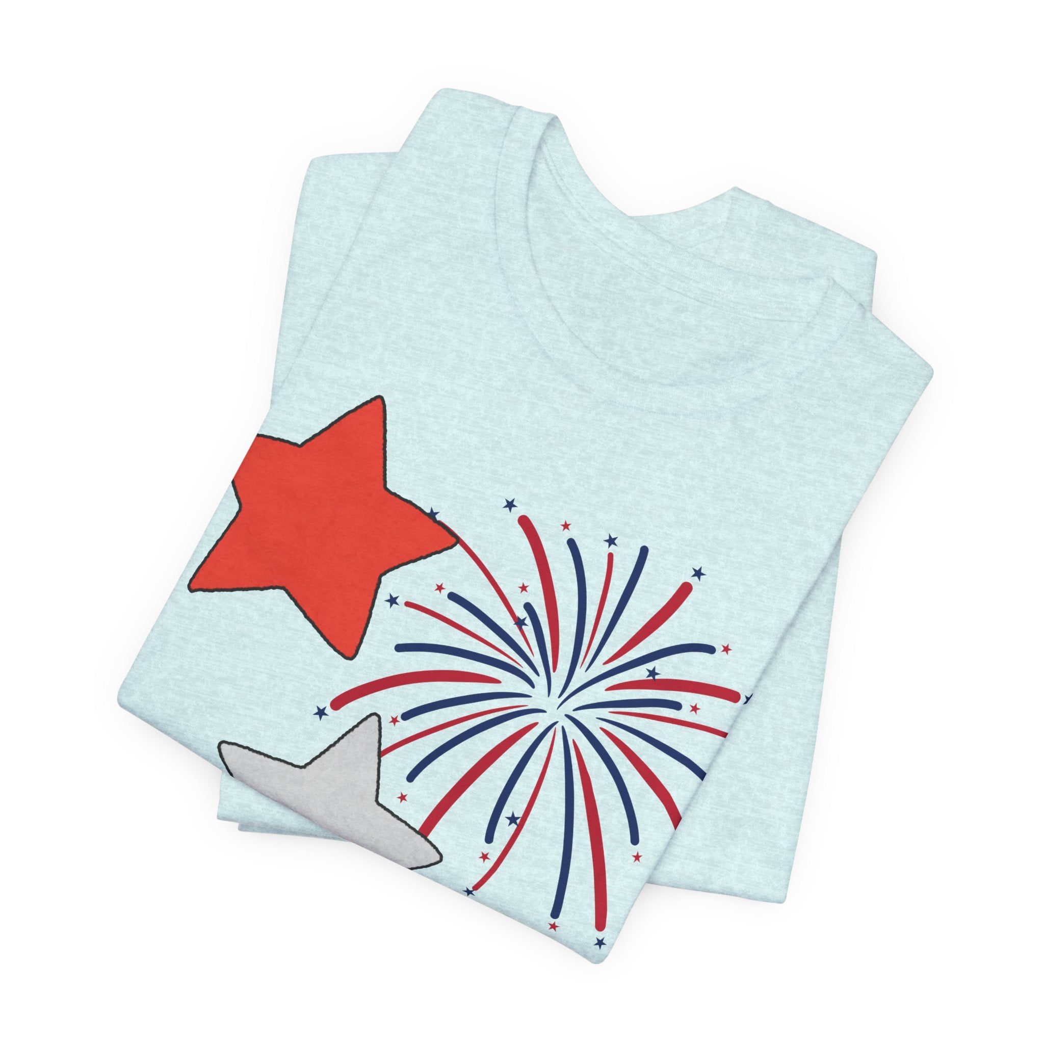 Stars & Fireworks T-Shirt — Patriotic Celebration Tee
