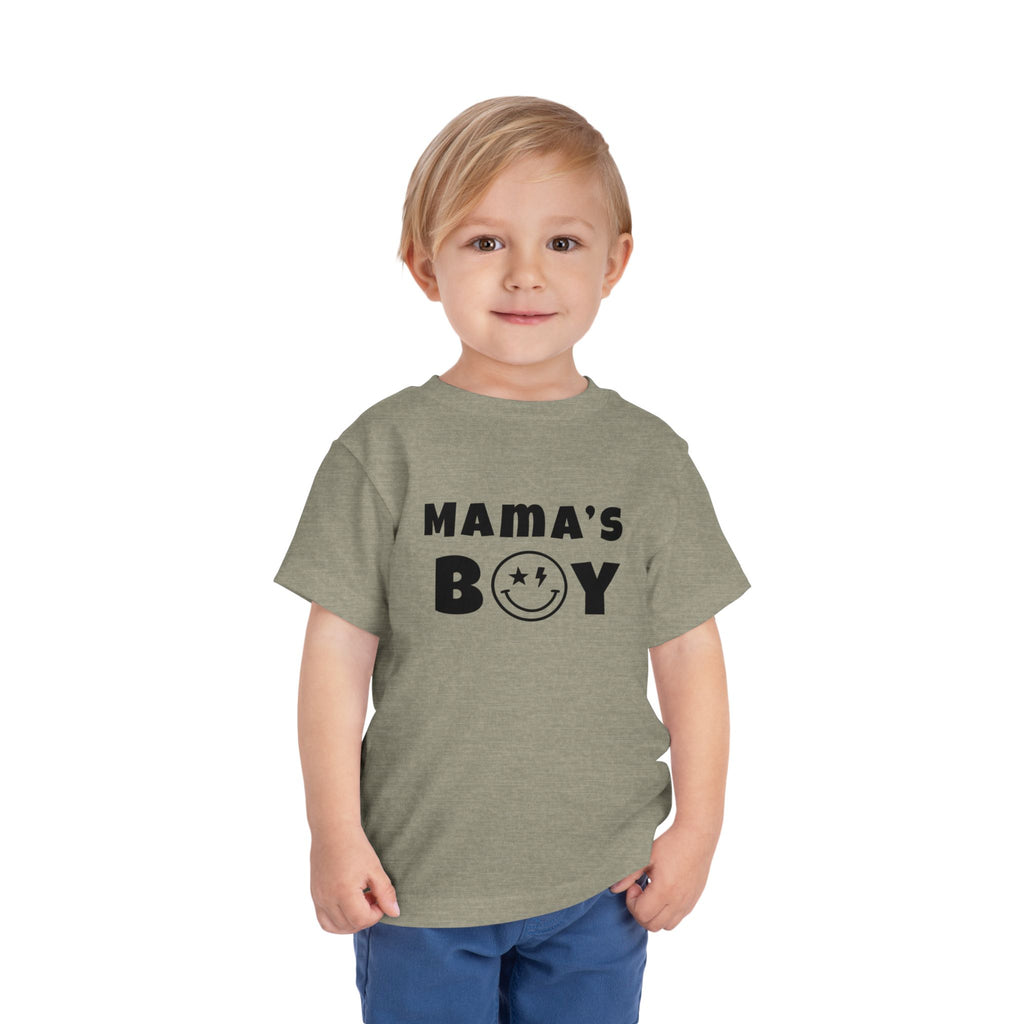 Mama's Boy Toddler Tee — Punk Smiley Graphic