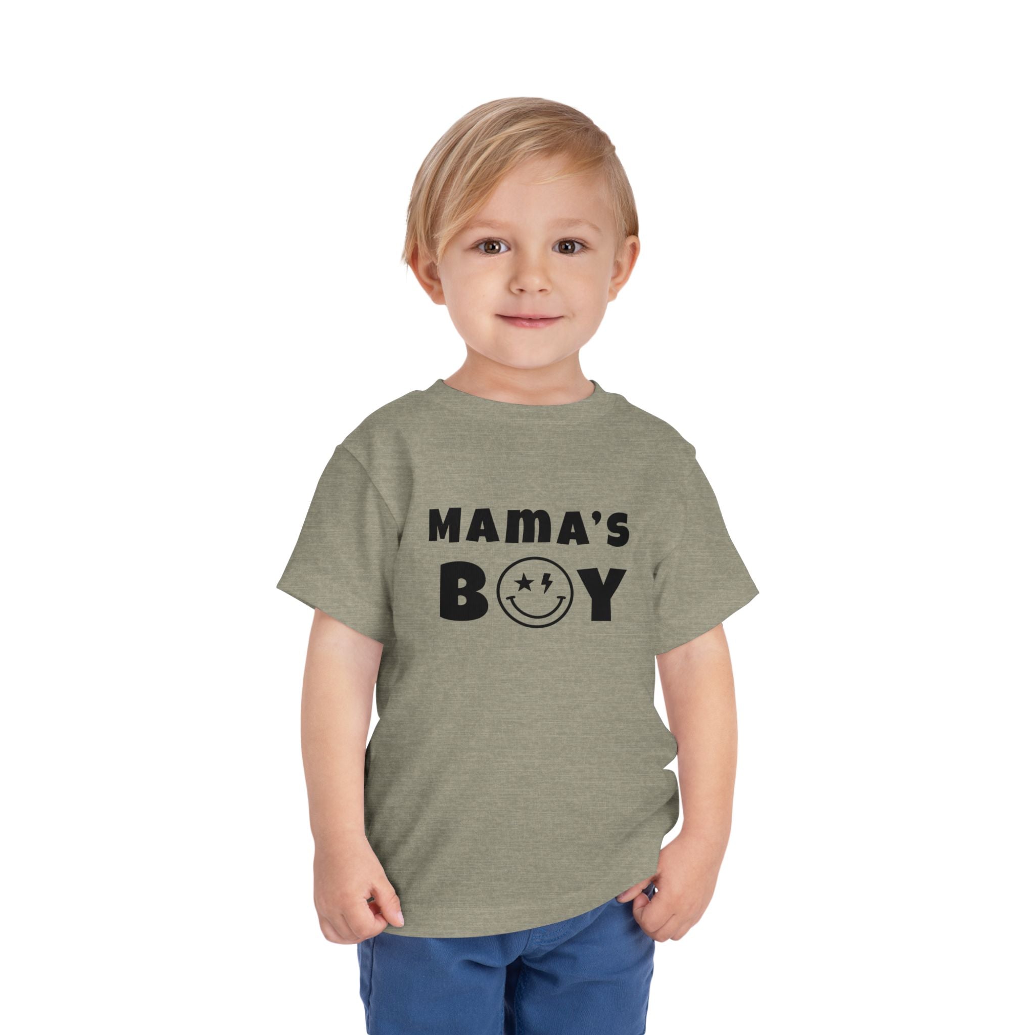 Mama's Boy Toddler Tee — Punk Smiley Graphic