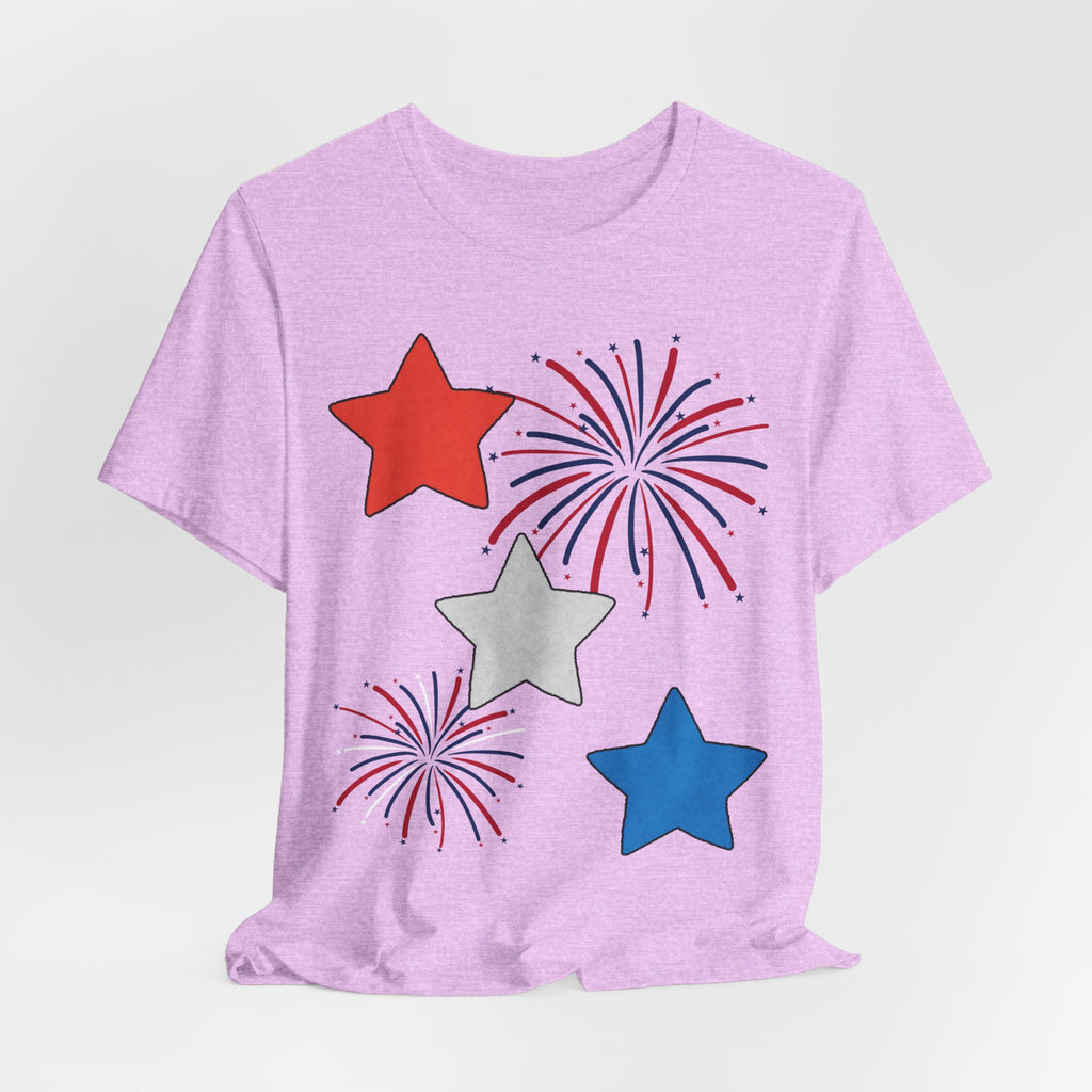 Stars & Fireworks T-Shirt — Patriotic Celebration Tee