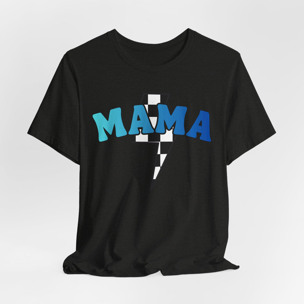 Mama checkered lightning bolt tee