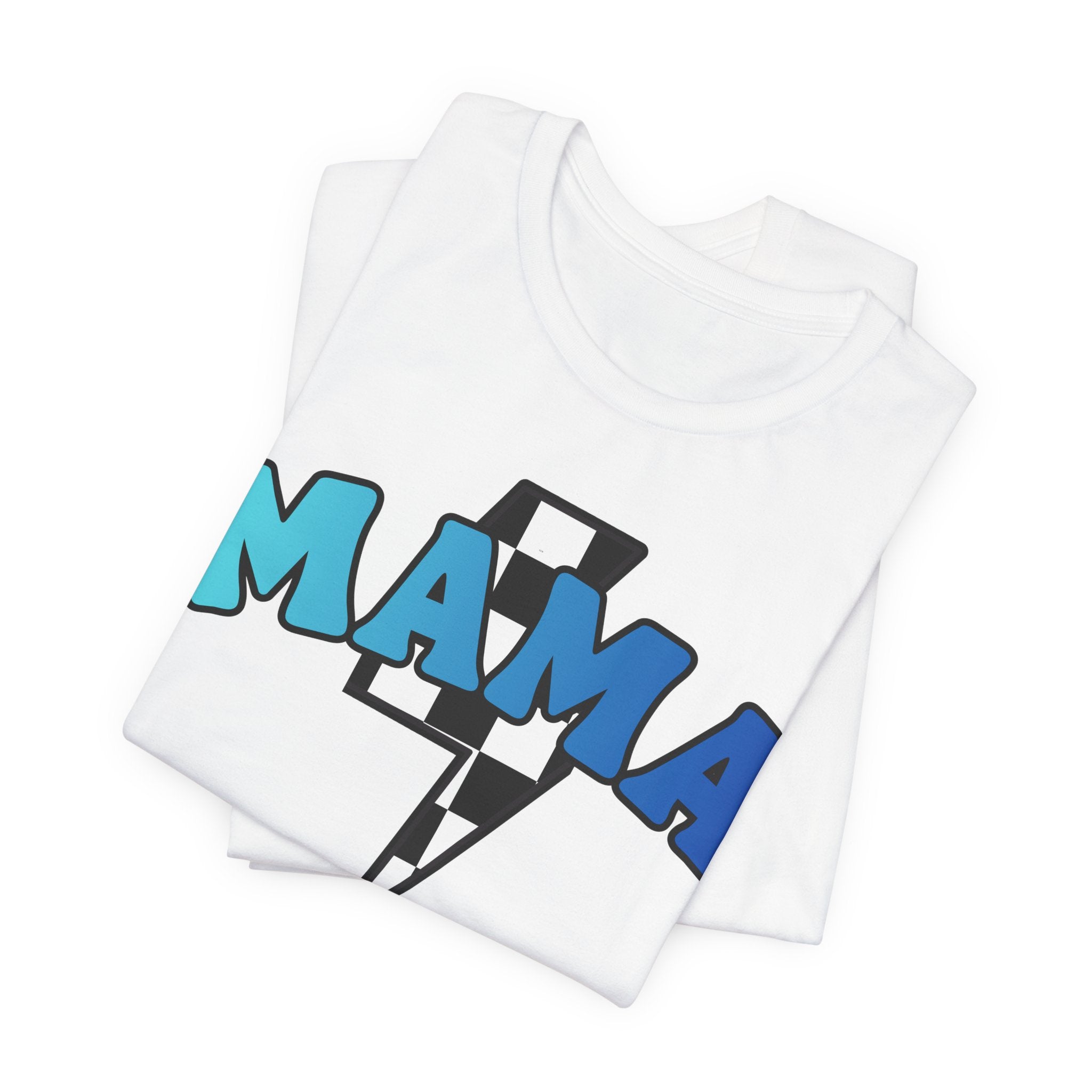 Mama checkered lightning bolt tee