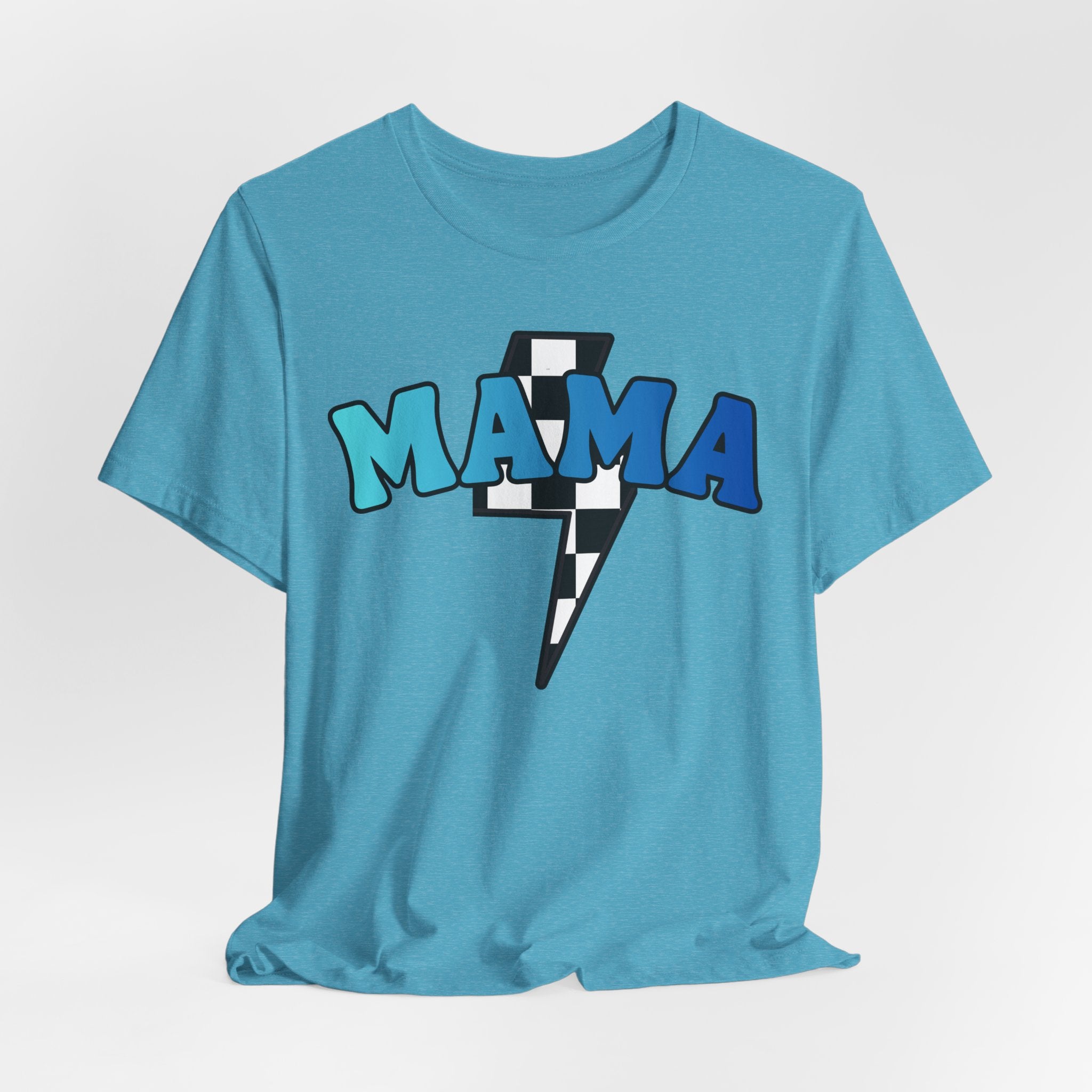 Mama checkered lightning bolt tee