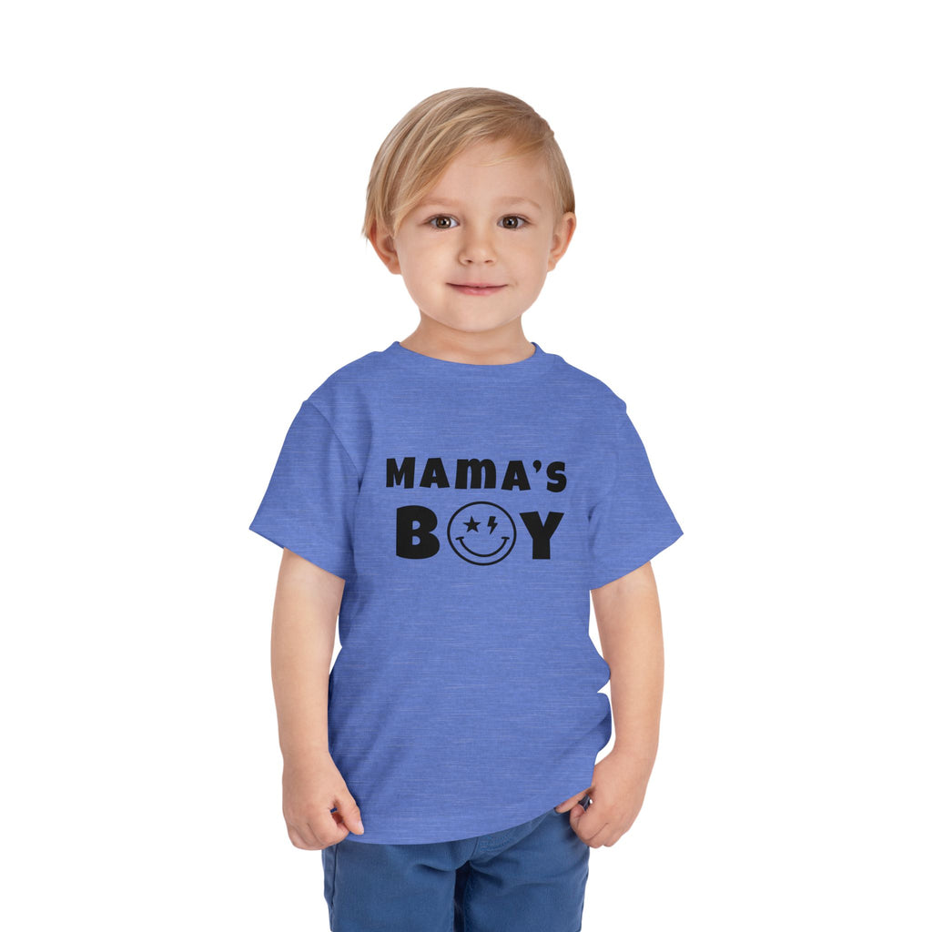 Mama's Boy Toddler Tee — Punk Smiley Graphic