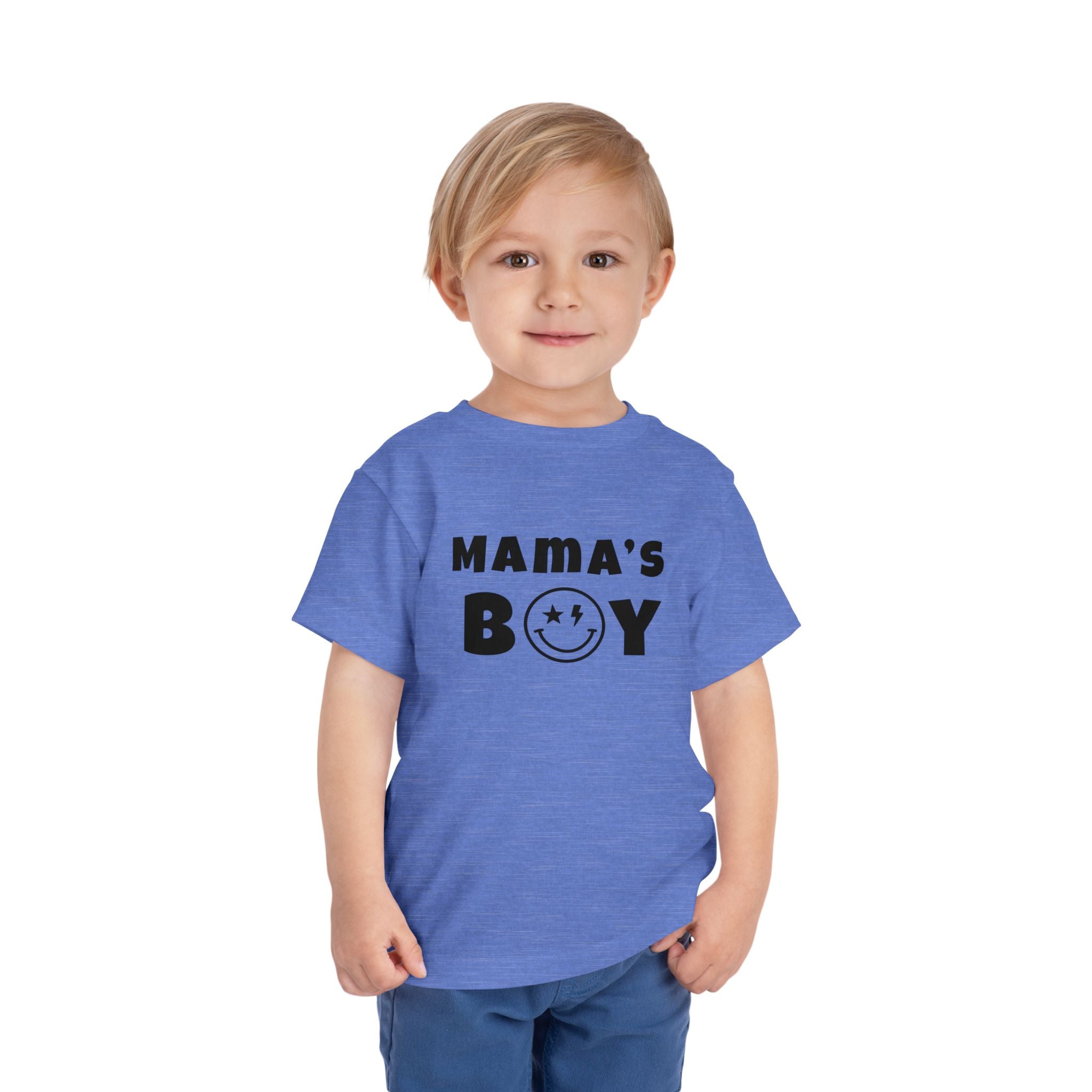 Mama's Boy Toddler Tee — Punk Smiley Graphic