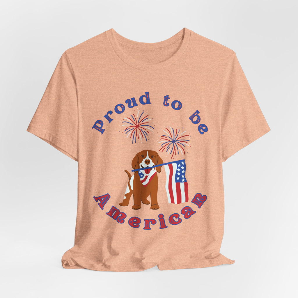 American Flag Dog T-Shirt — Proud to Be American Pet Lover Tee