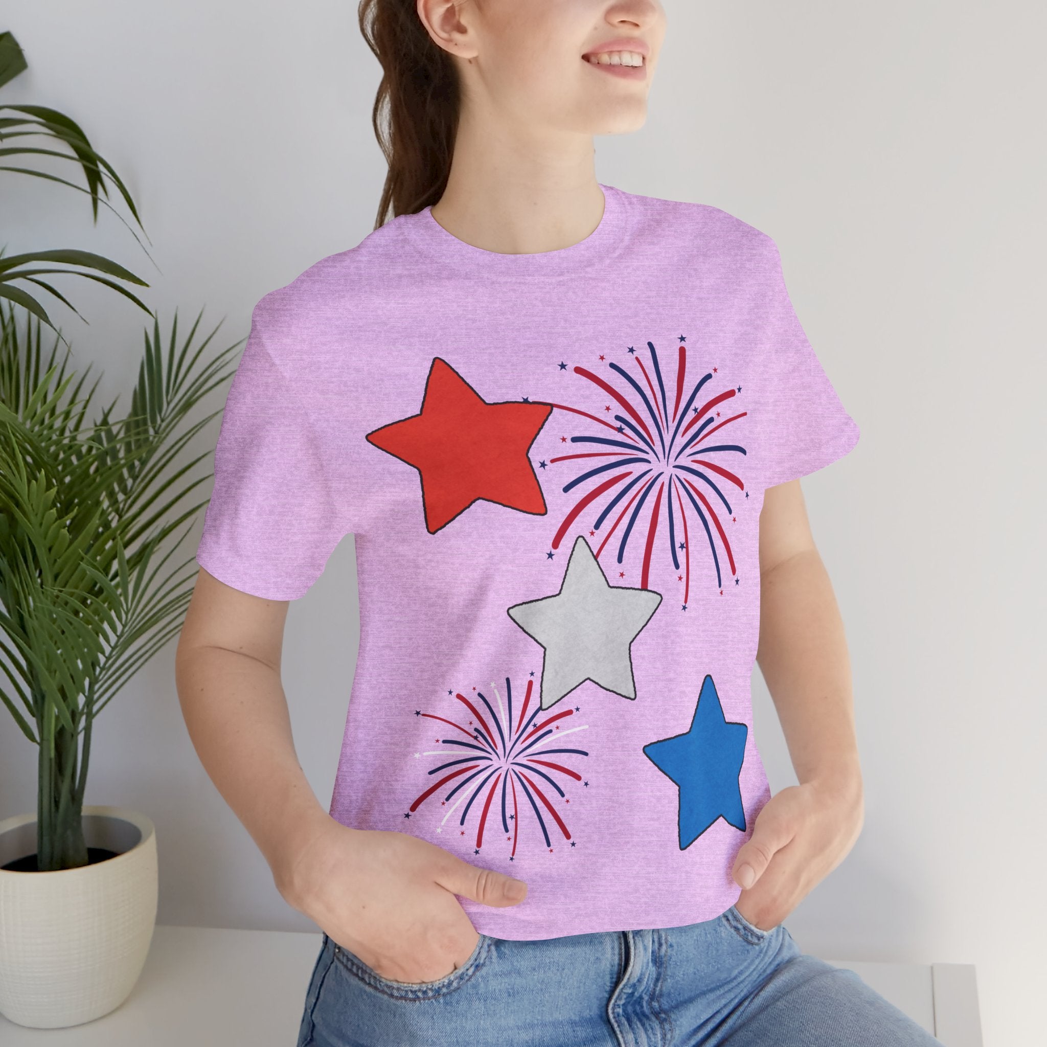 Stars & Fireworks T-Shirt — Patriotic Celebration Tee