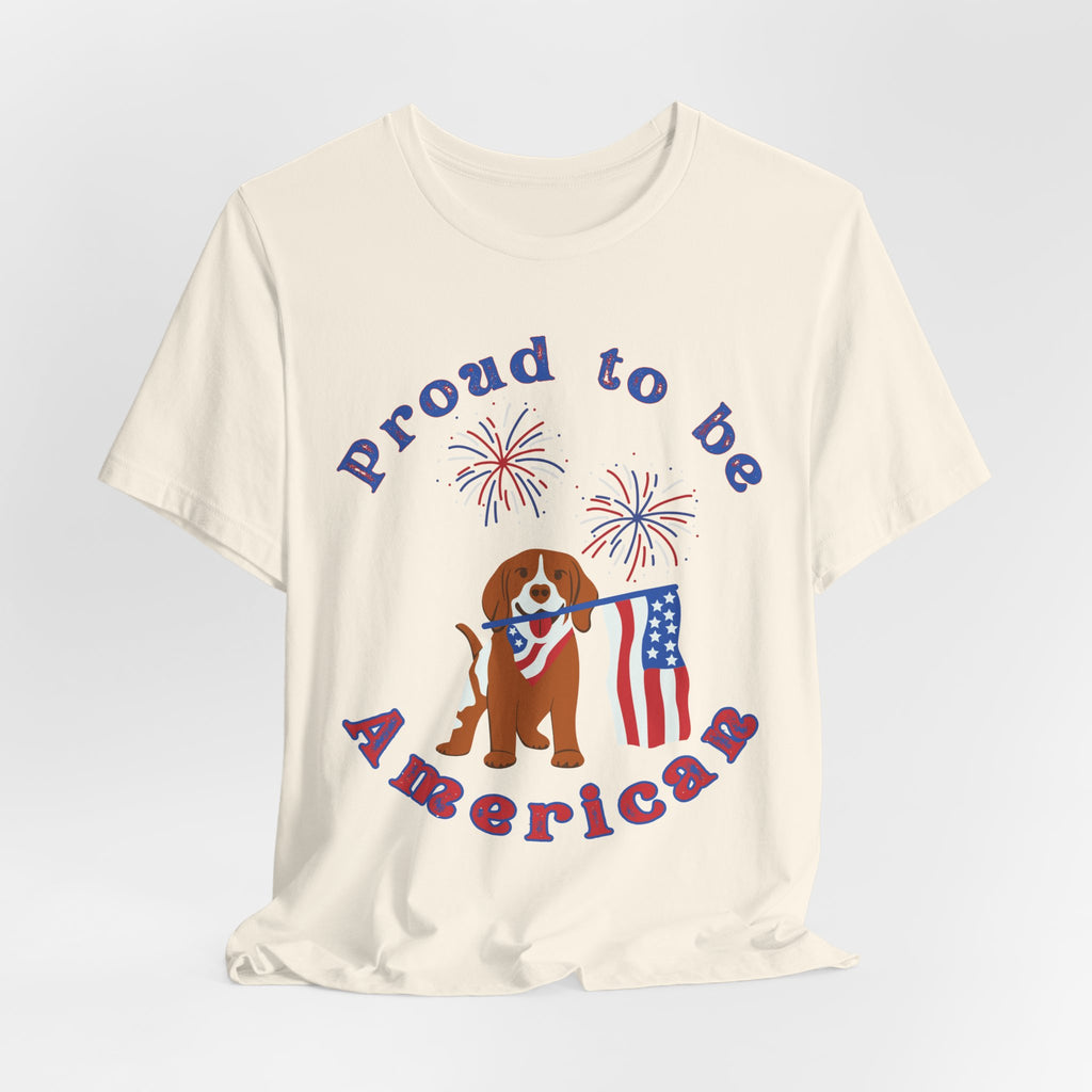 American Flag Dog T-Shirt — Proud to Be American Pet Lover Tee