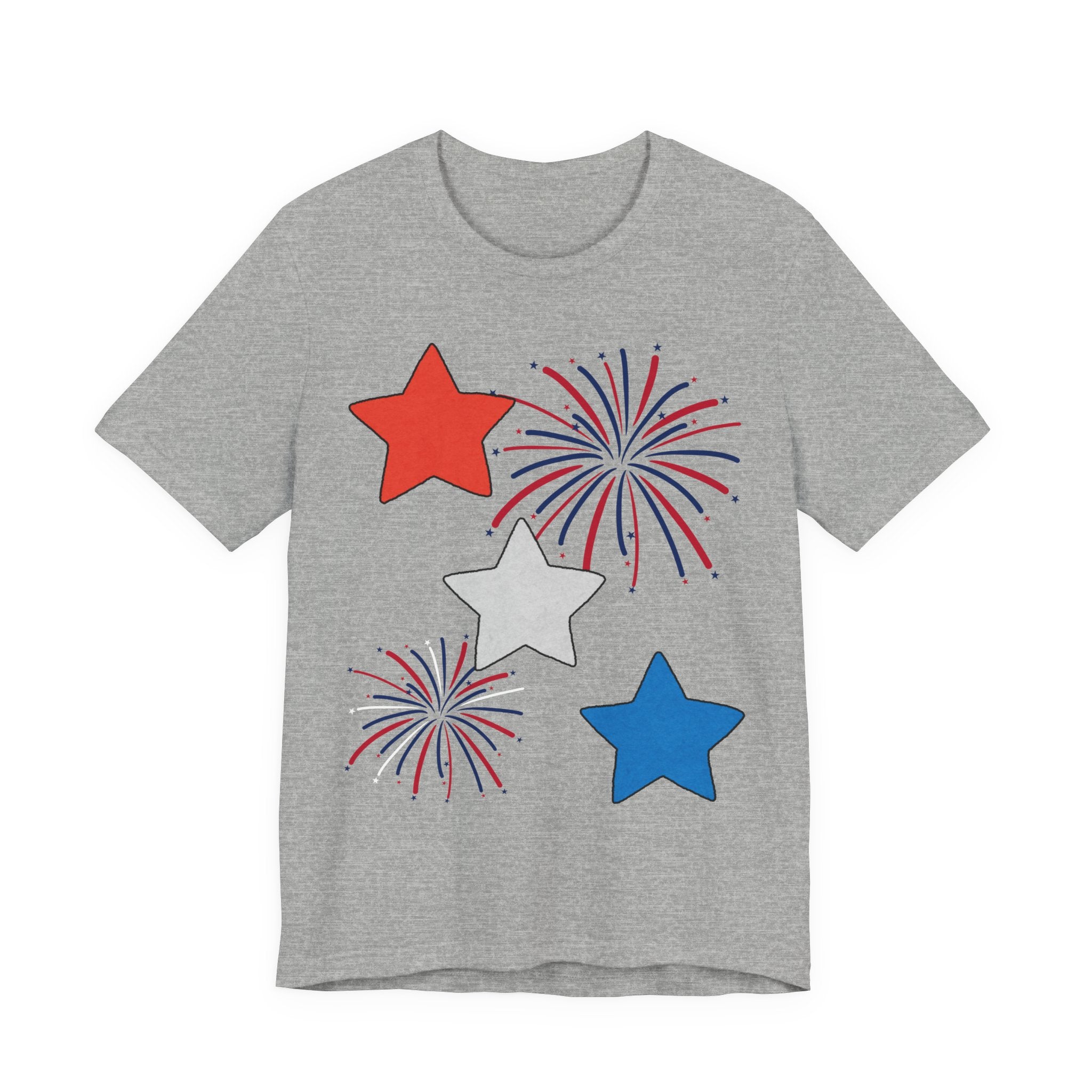 Stars & Fireworks T-Shirt — Patriotic Celebration Tee