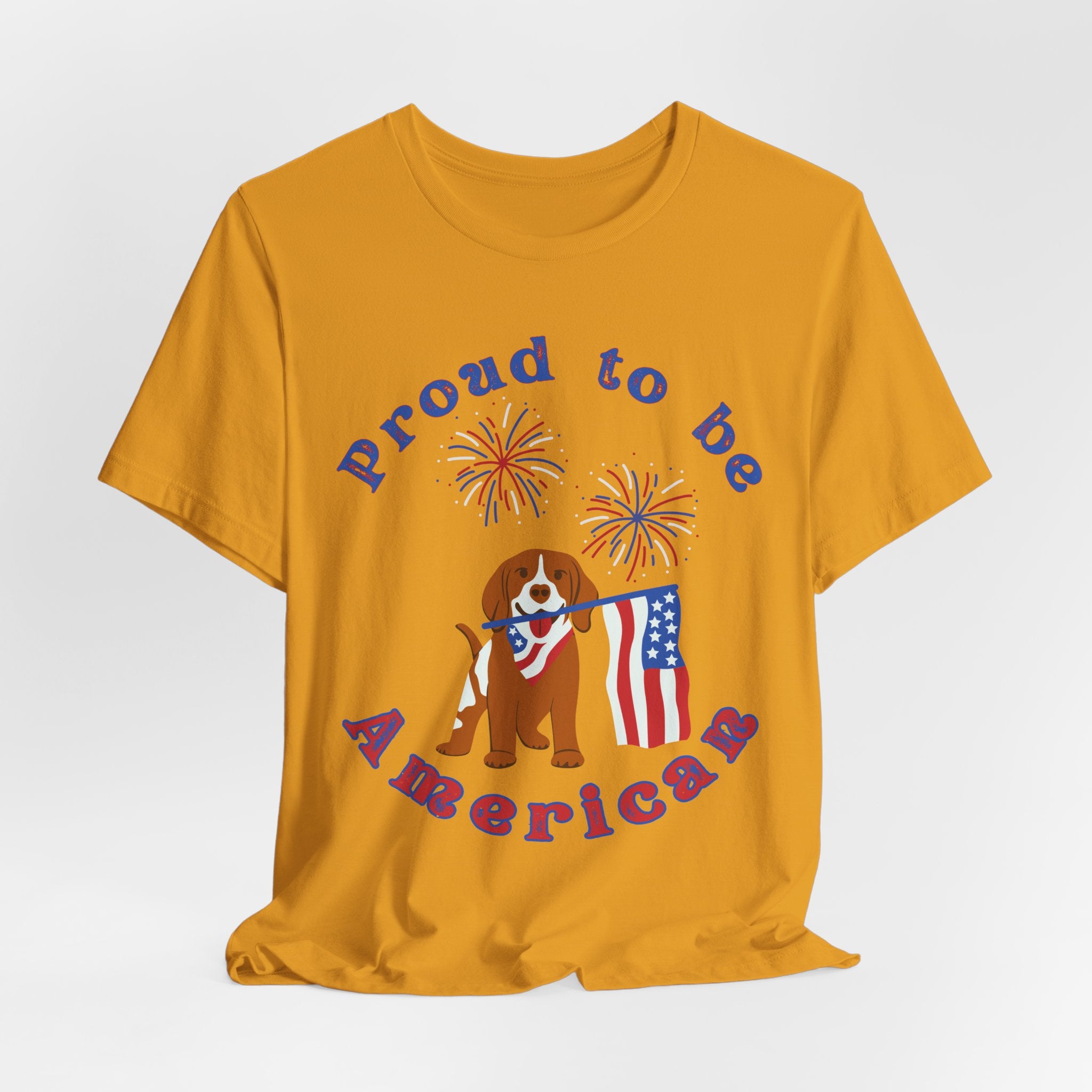 American Flag Dog T-Shirt — Proud to Be American Pet Lover Tee